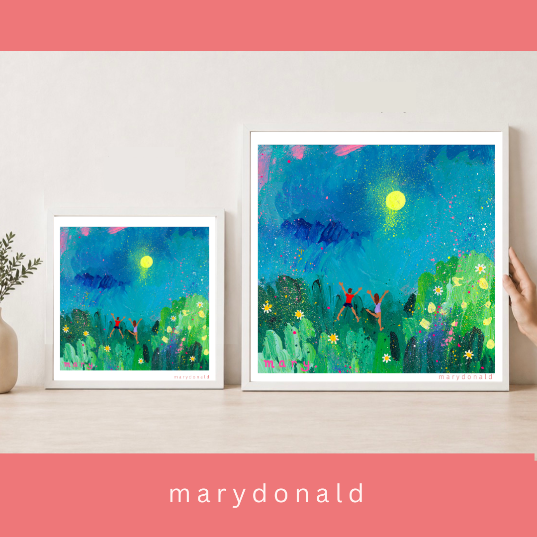 We Love Spring This Much - Happy Springtime art print - couple in meadow-Mary Donald  .jpg