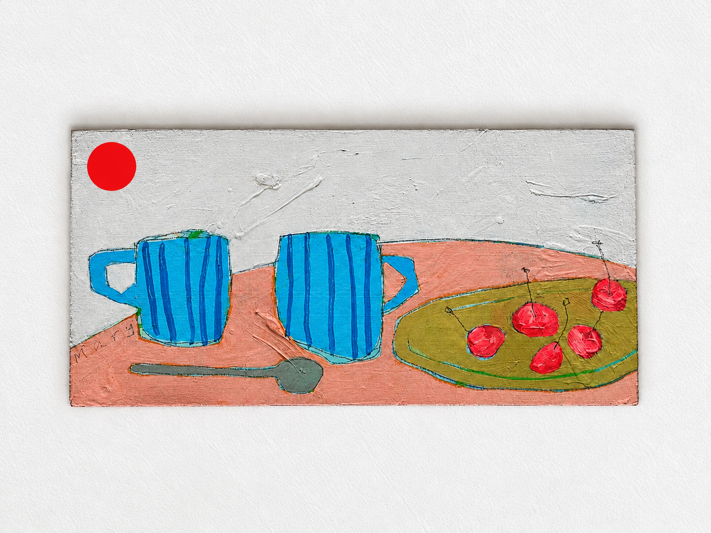 Coffee and Cherries (mini painting)