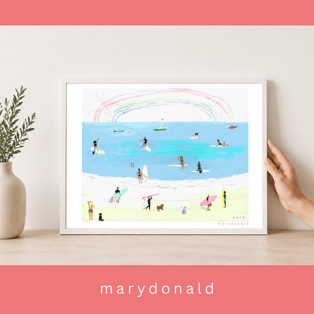 Shaka surf - Mary Donald - pastel colour surfing art print.jpg