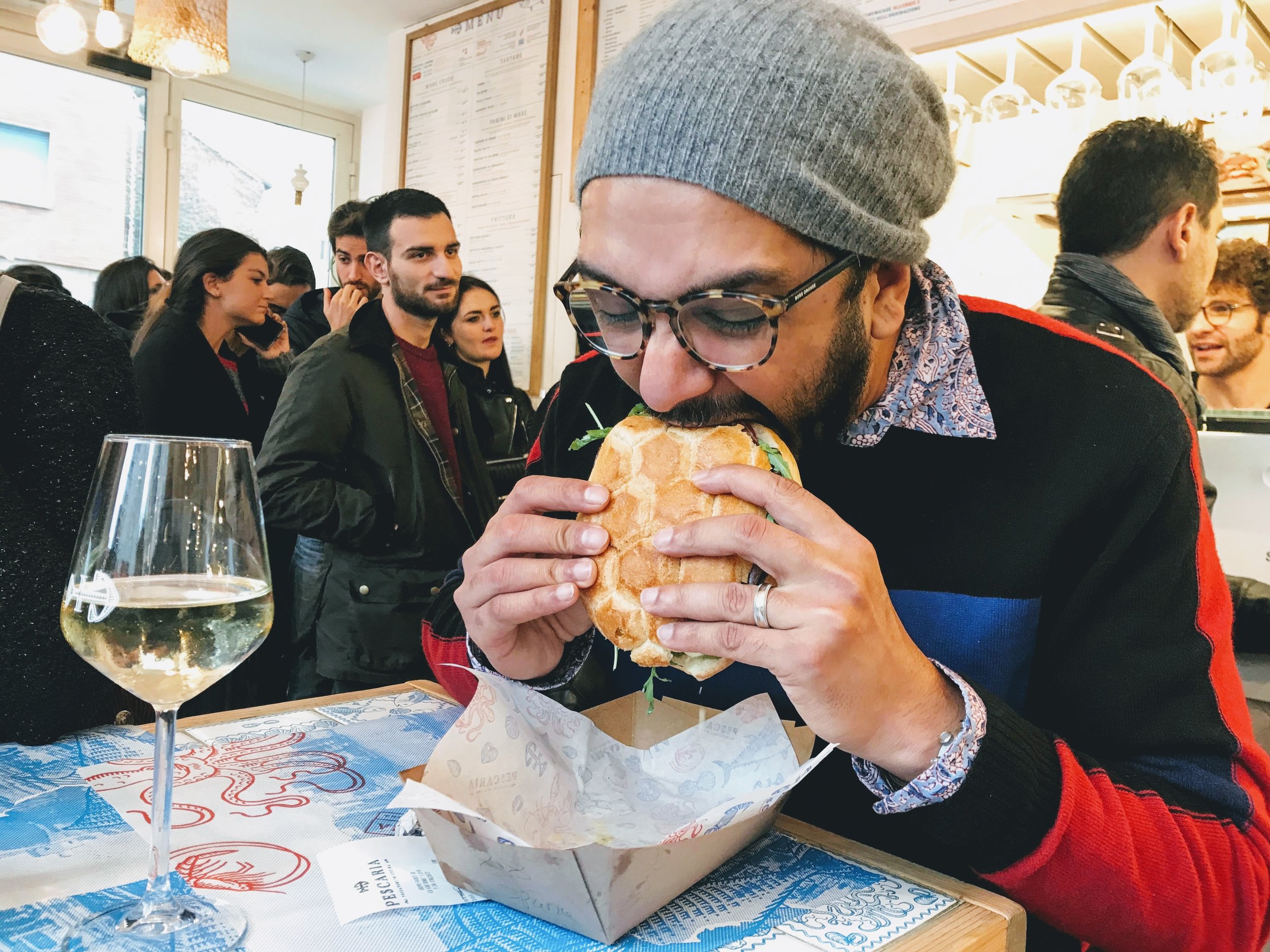 Seafood sandwich from pescaria