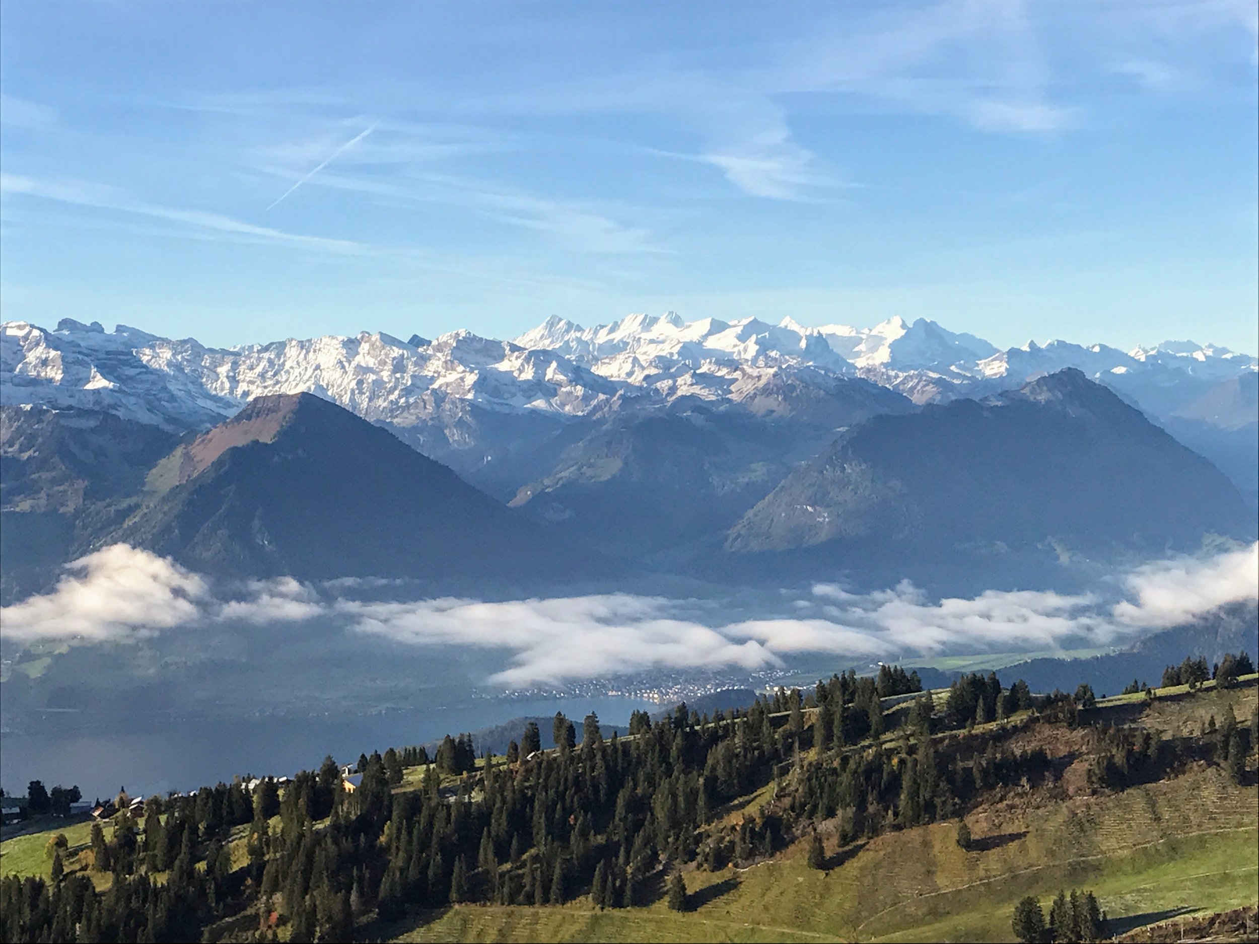 View of the Alps from Mt. Rigi summit