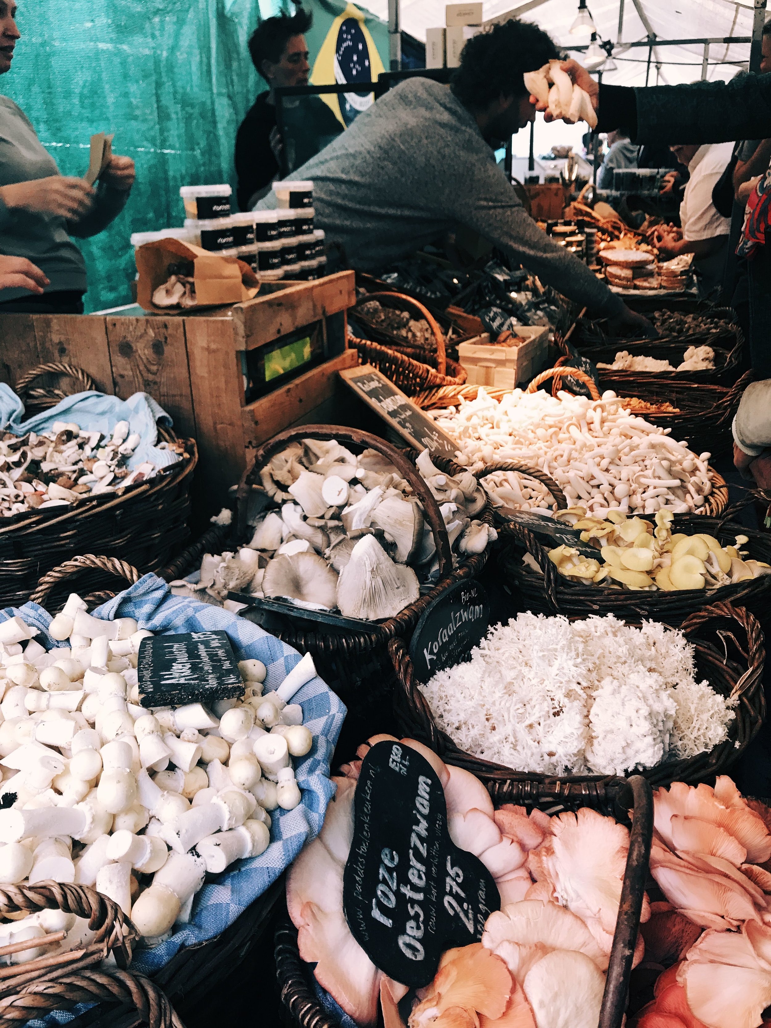 Fresh food at noordermarkt organic farmers market