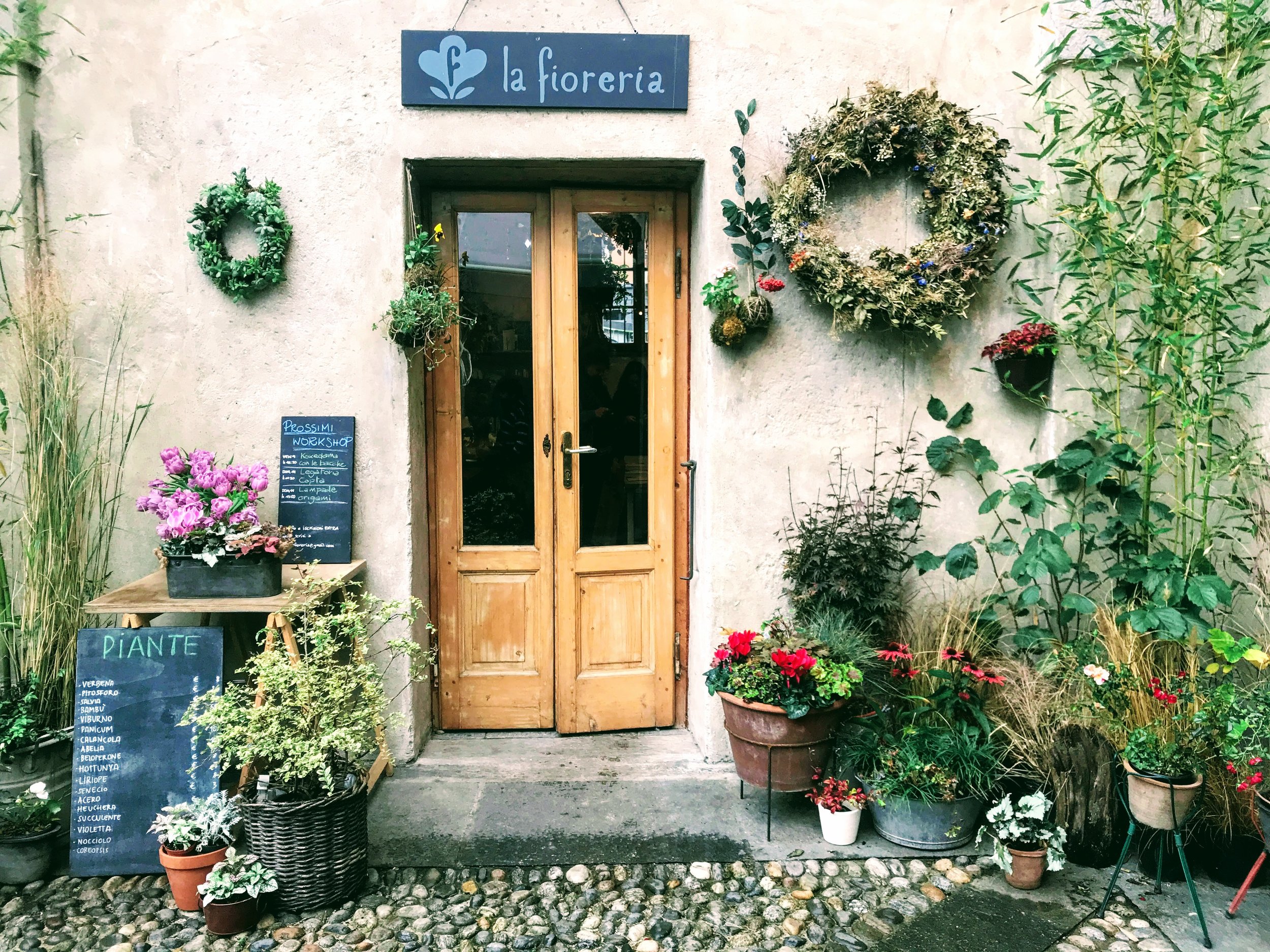 The flower shop at Cascina Cuccagna