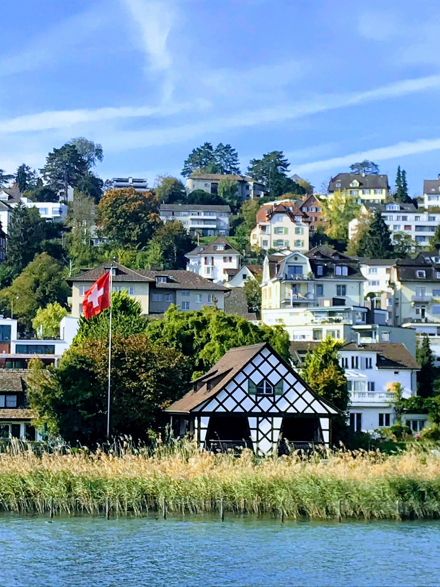 Lakeside houses by Kilchberg in Switzerland