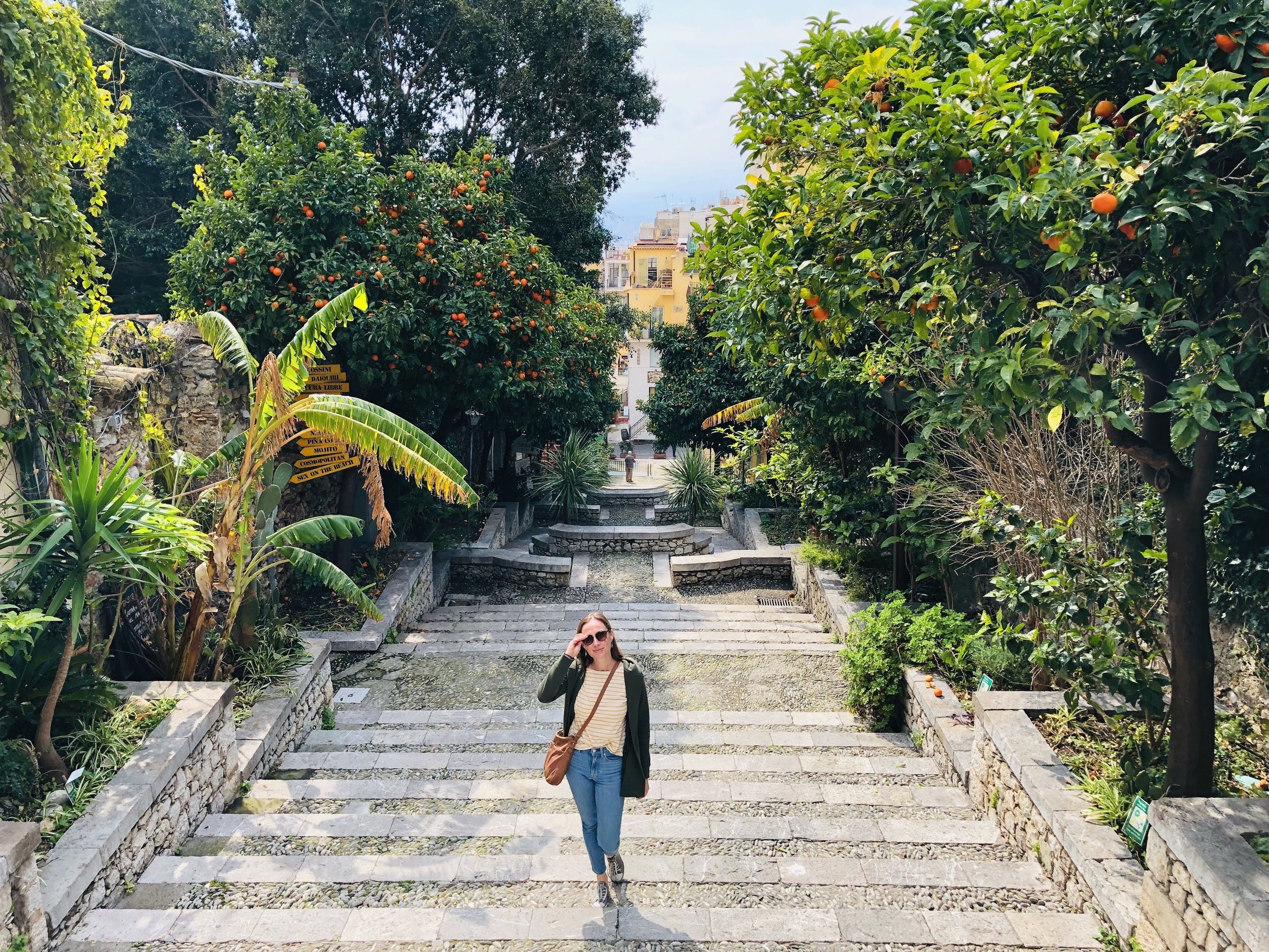 Among the orange trees in Taormina Sicily