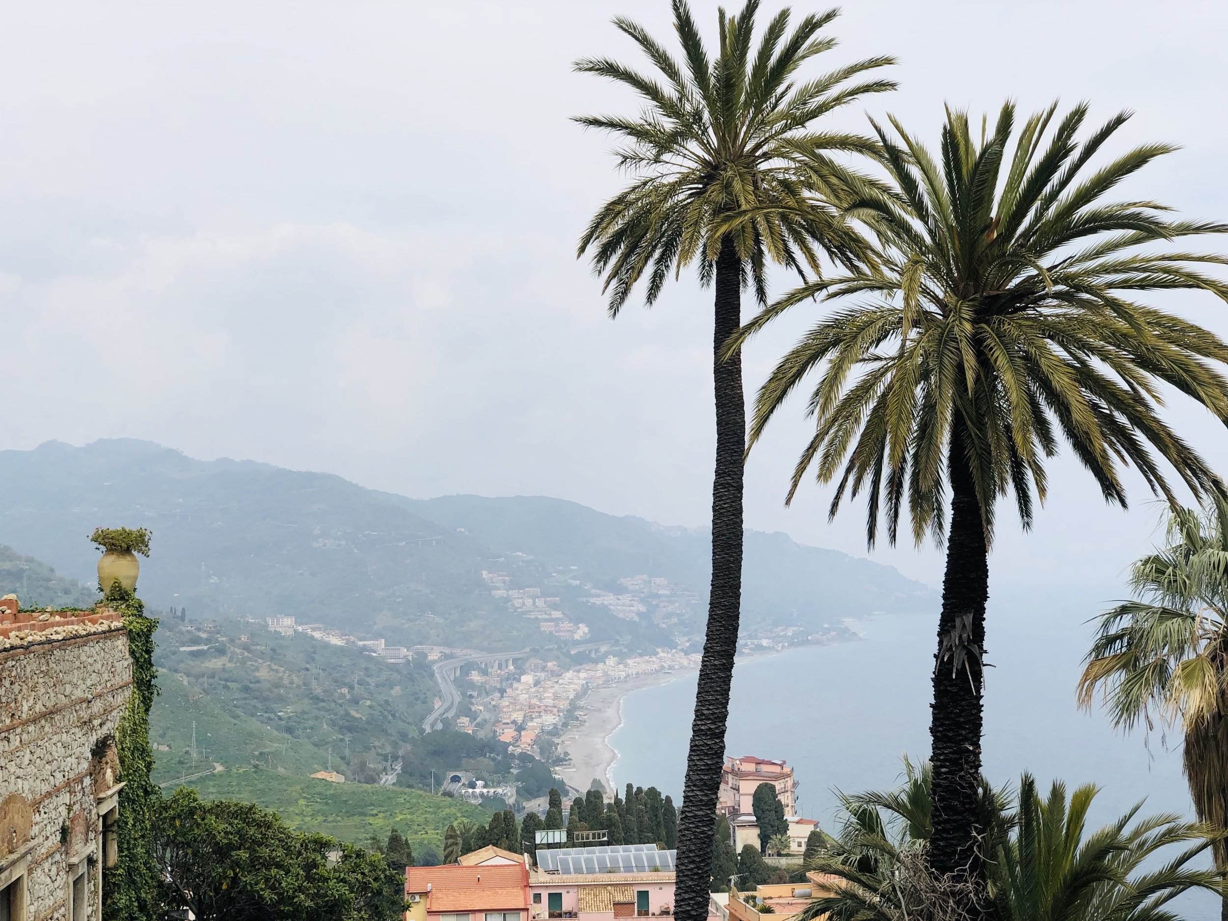 View from the hills of Taormina Sicily