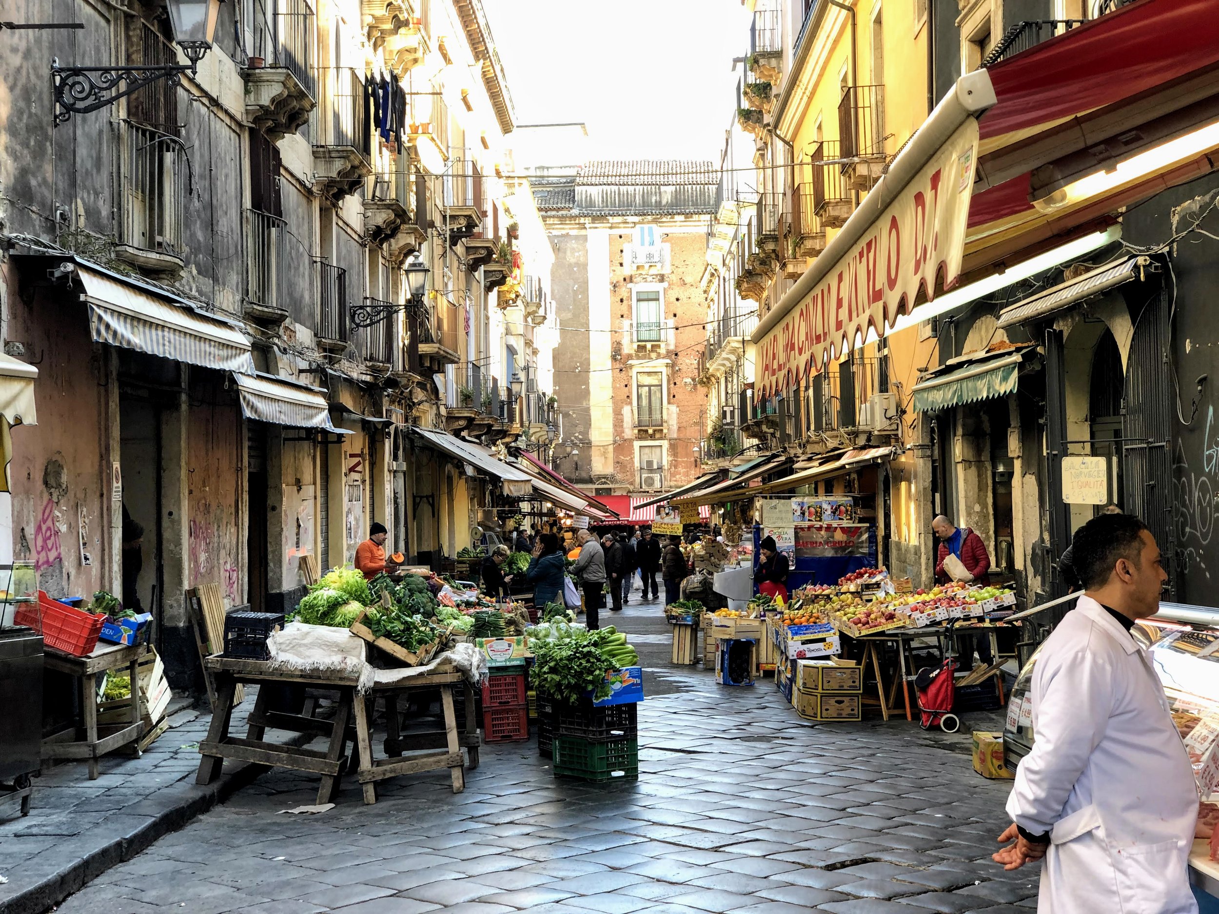 Street markets in Catania, Sicily