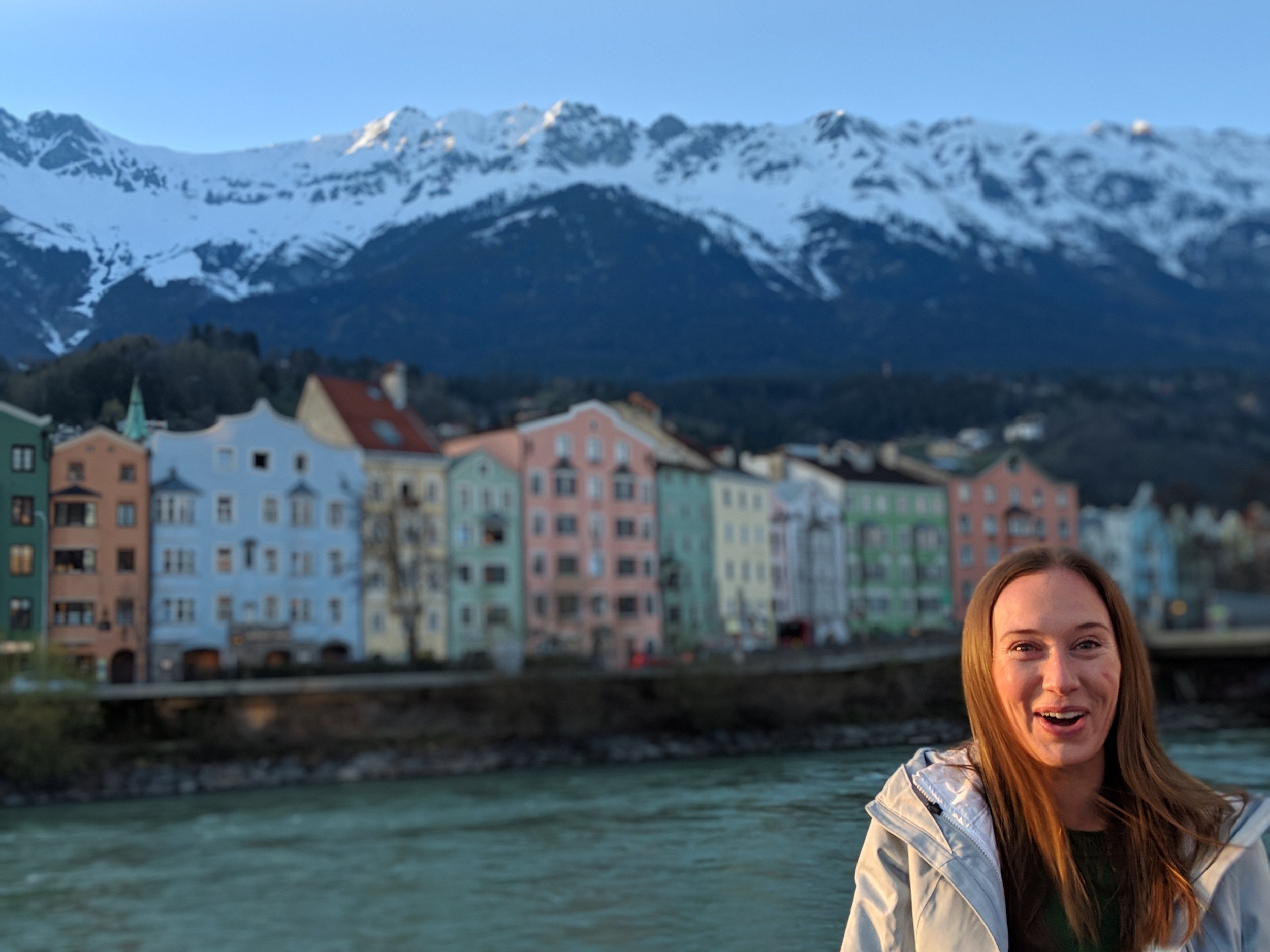 The River Houses along the Inn River in Innsbruck