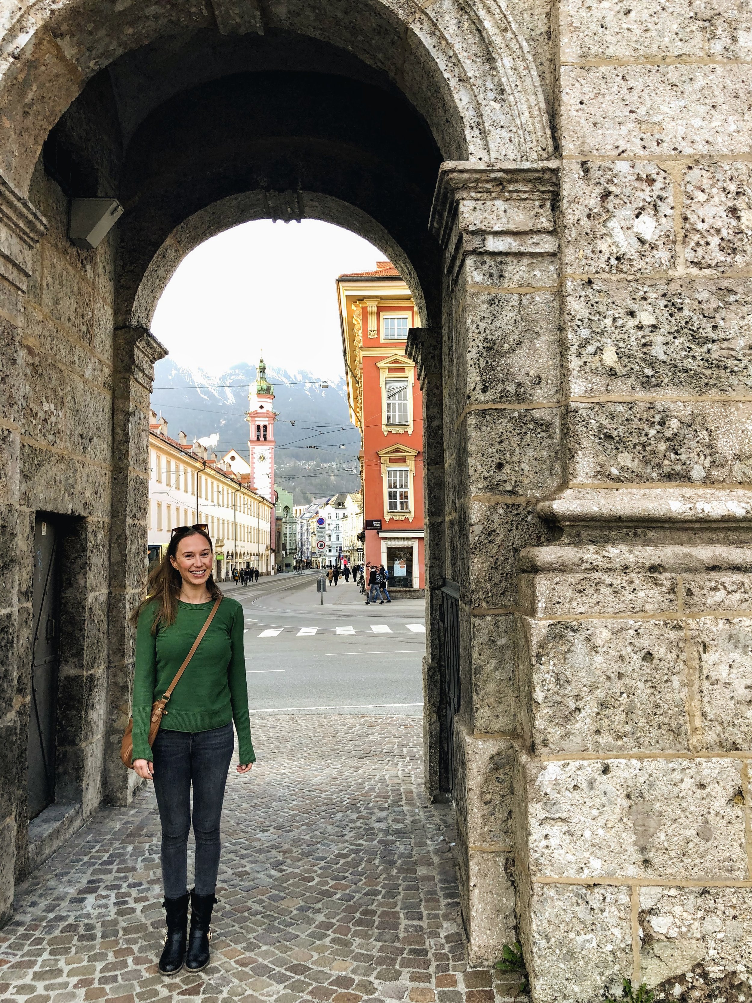 Under the Triumphal Arch in Innsbruck Austria