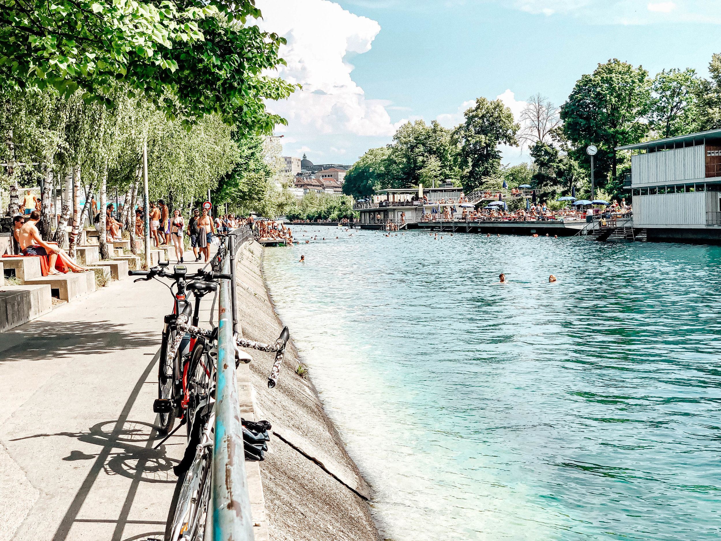 Unterer Letten badi in Zurich, Switzerland