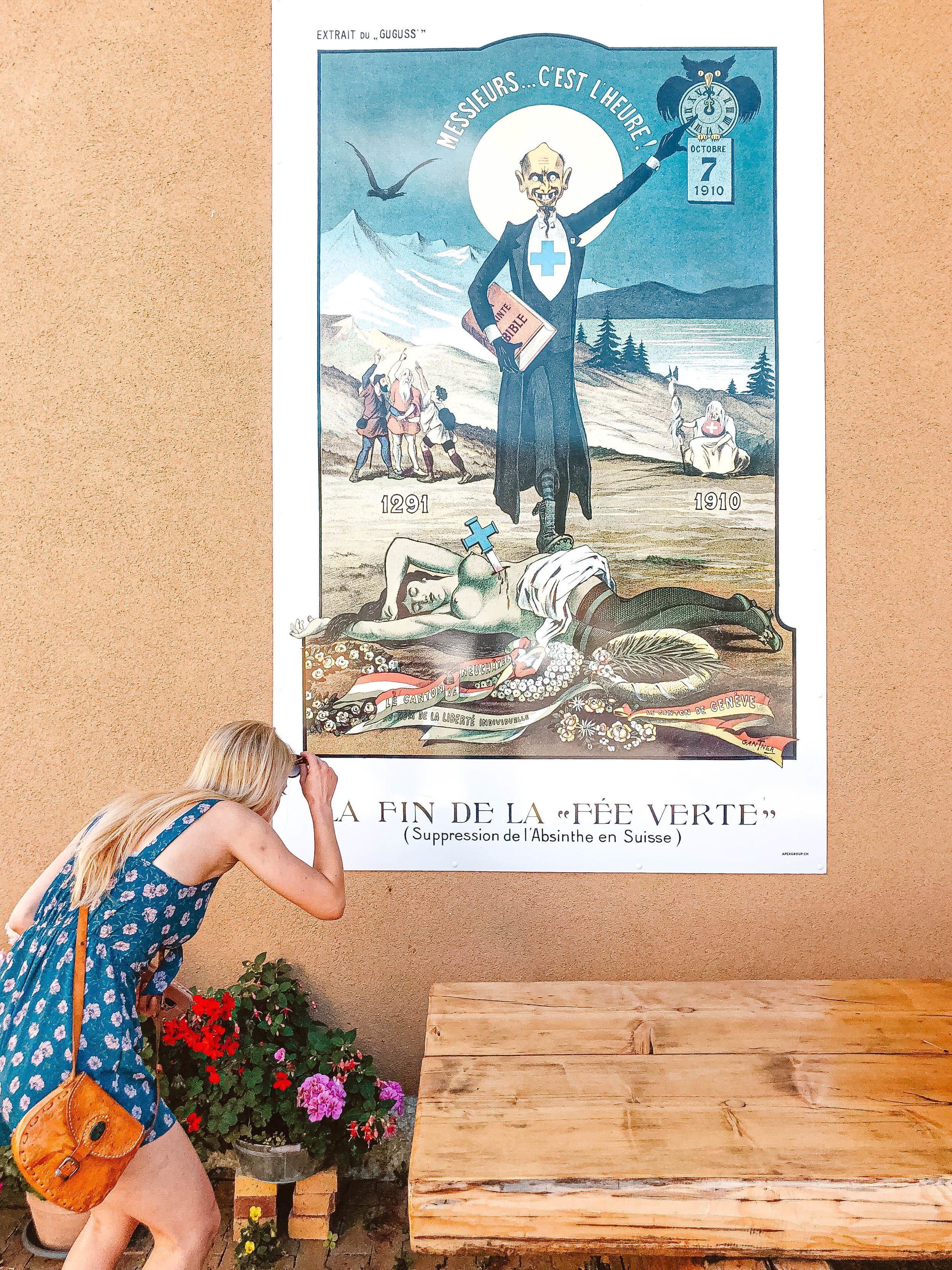 Poster banning absinthe that was printed in the newspaper, Môtiers, Switzerland