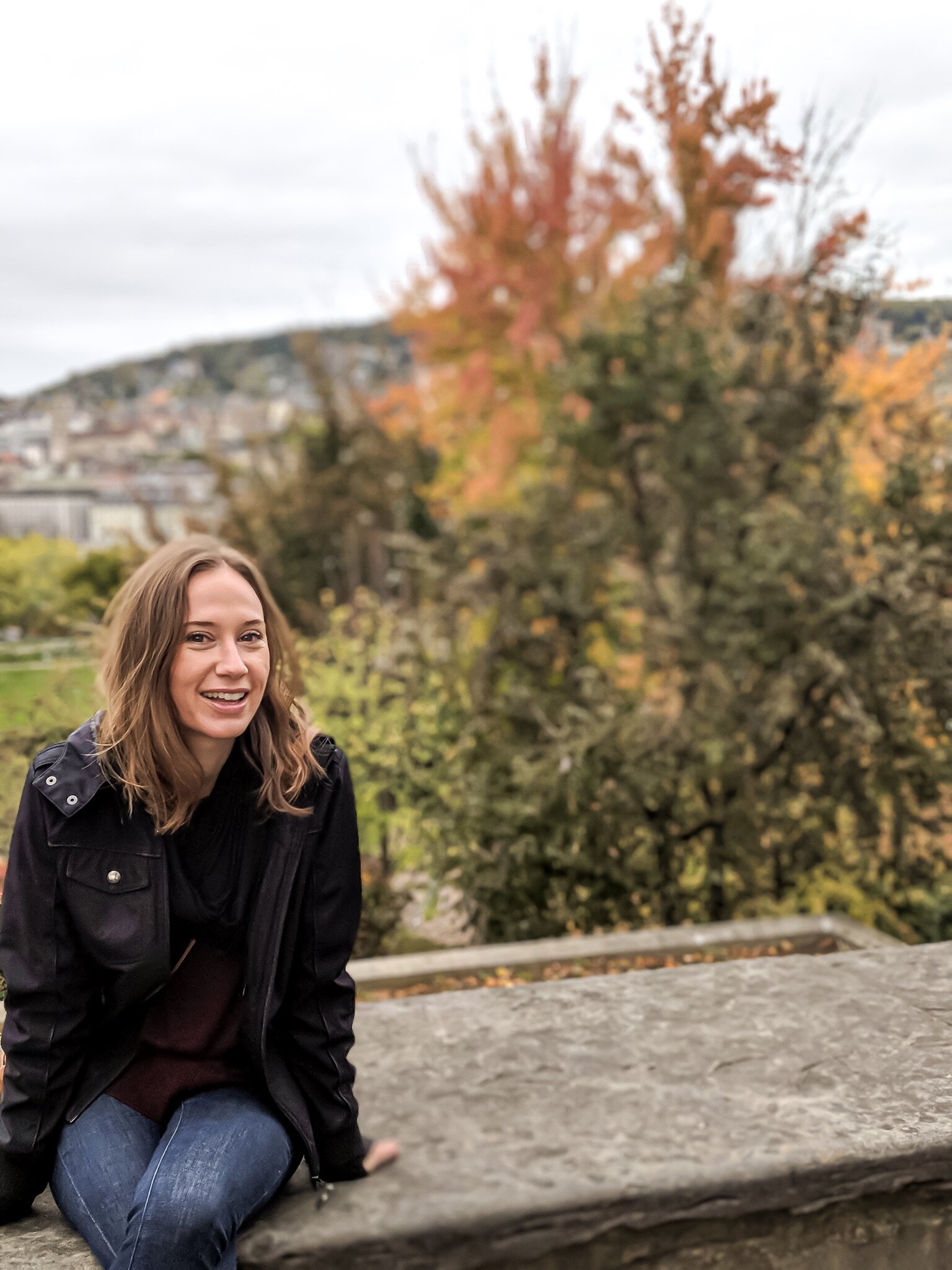 Fall colors in Lindenhof in Zurich, Switzerland