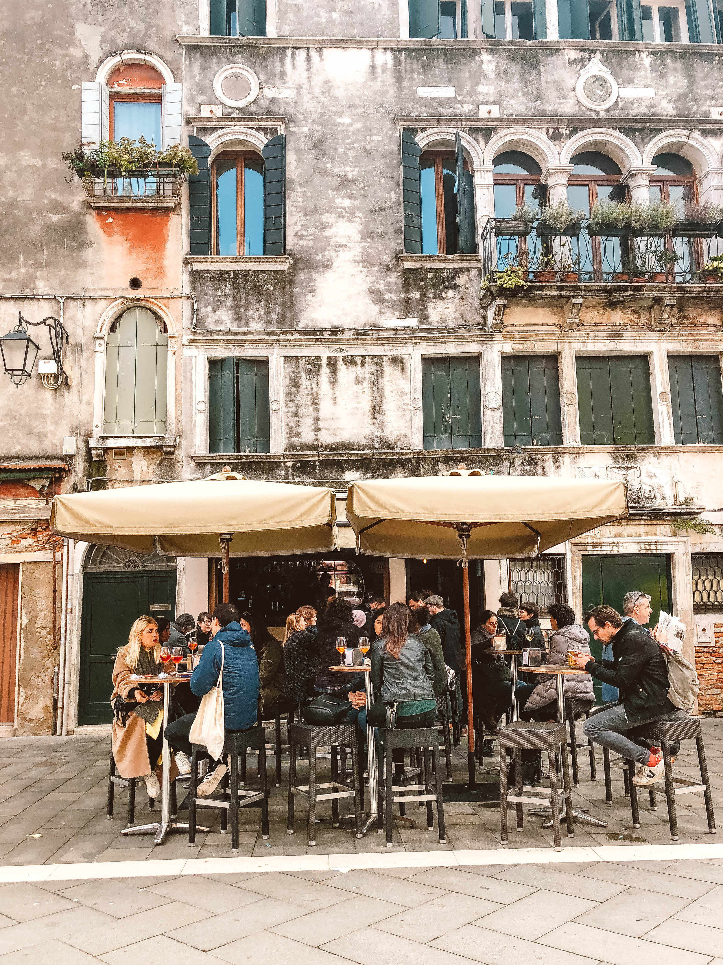 Bar with Aperol Spritz in Venice Italy