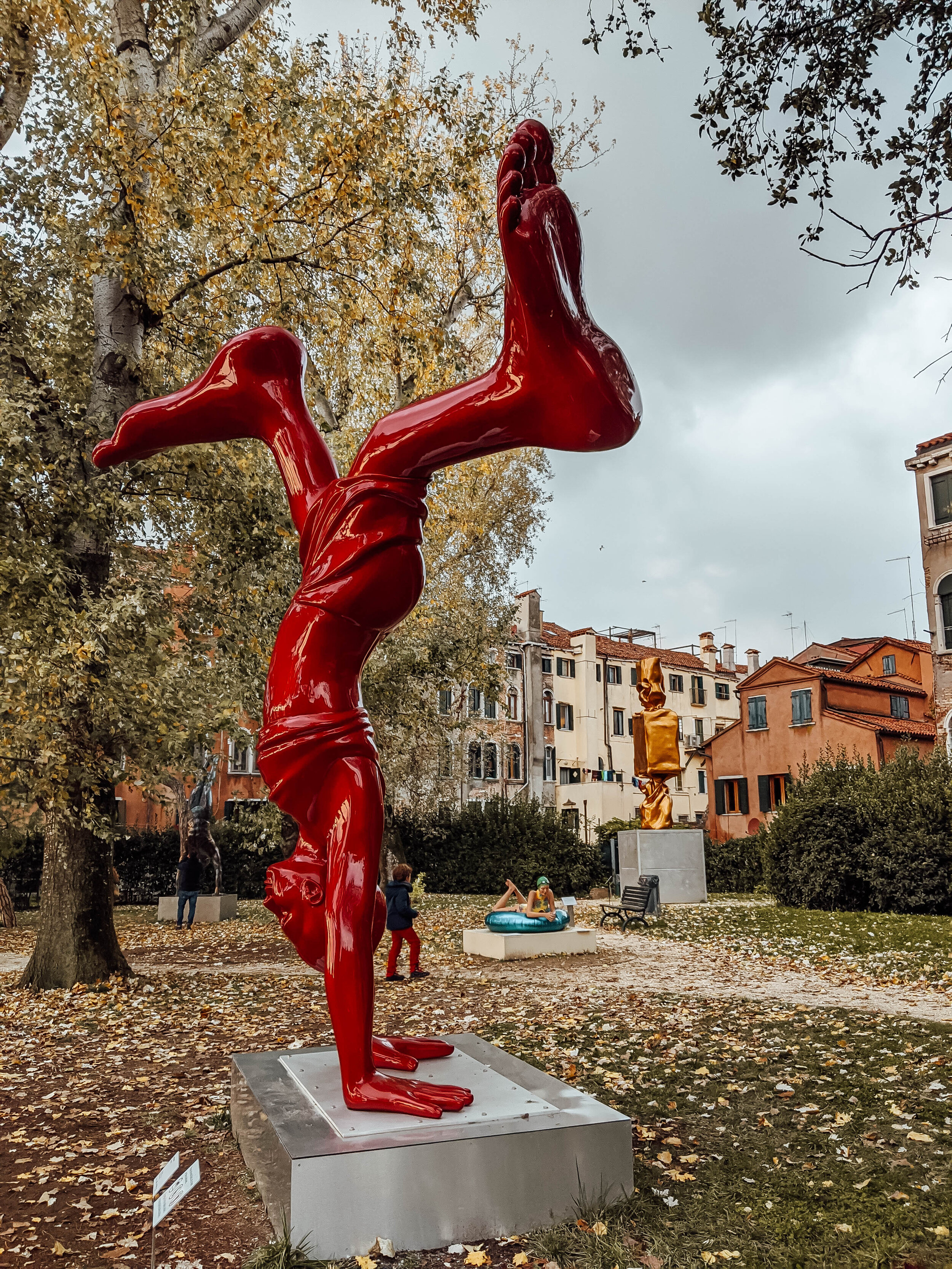Park with public art in Venice, Italy