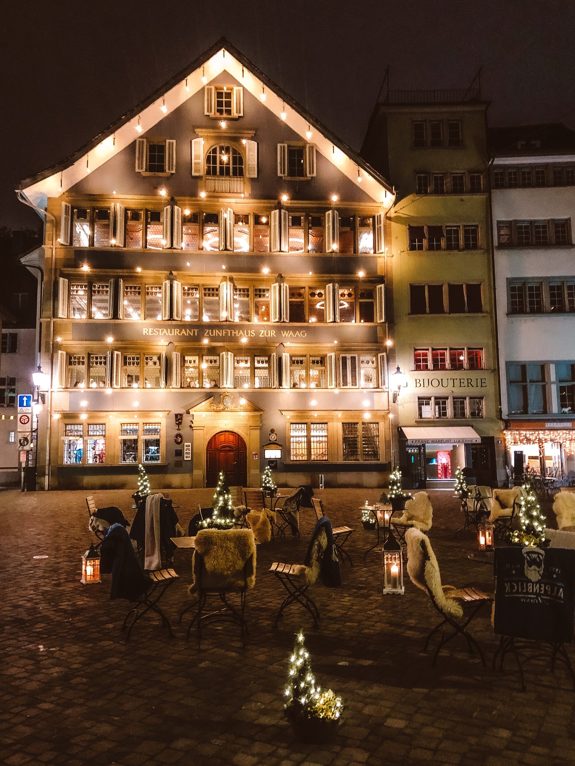 Christmas lights in Zurich Switzerland