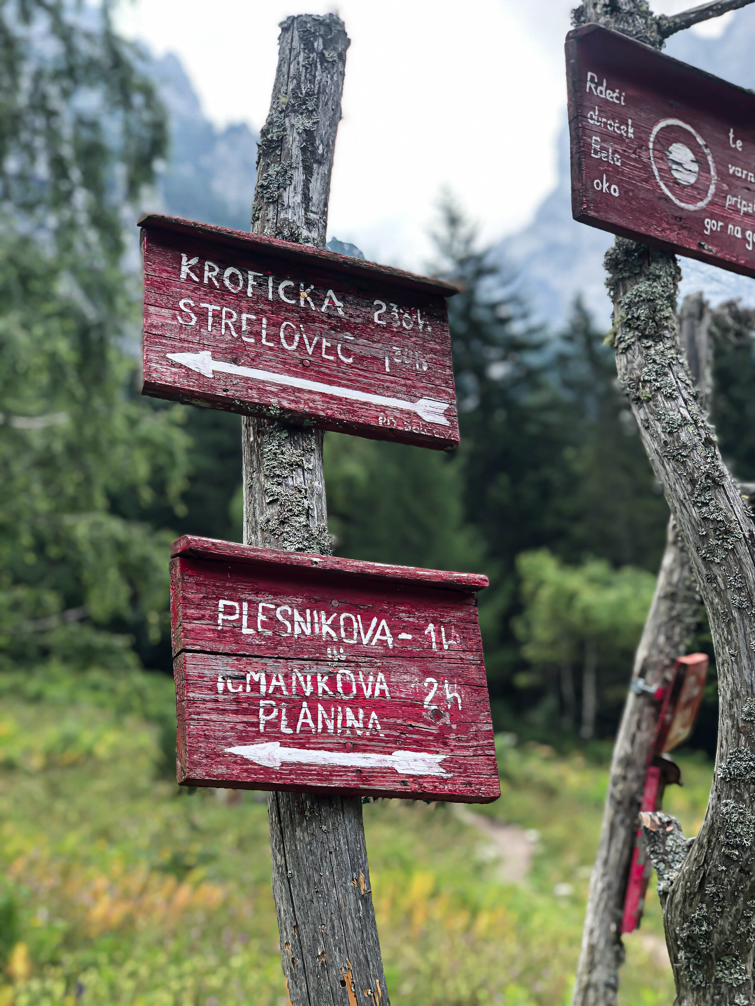 Slovenia Logar Valley Klemenci jami trail sign.jpg