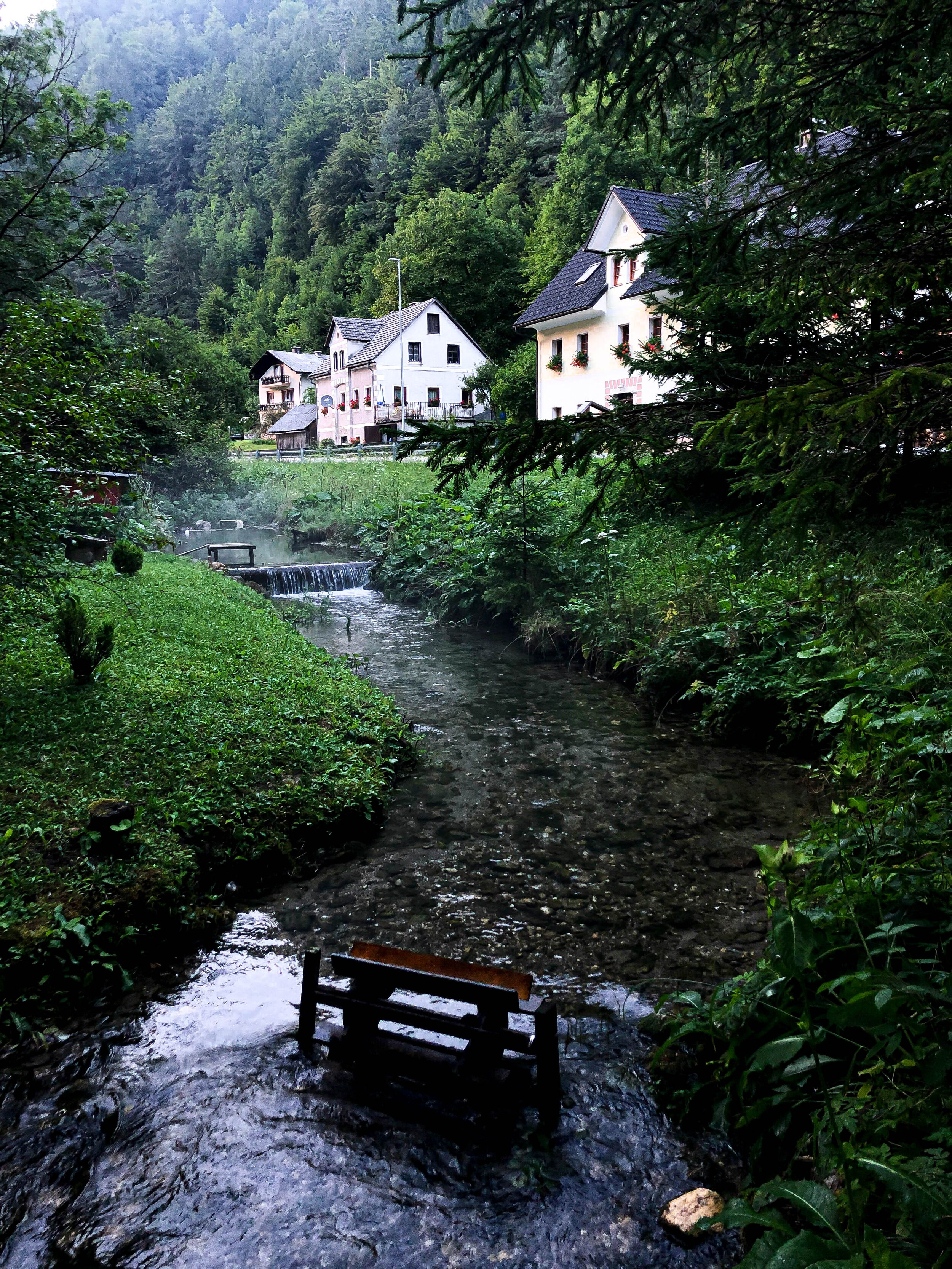 Slovenia Logar Valley hotel by river.jpg