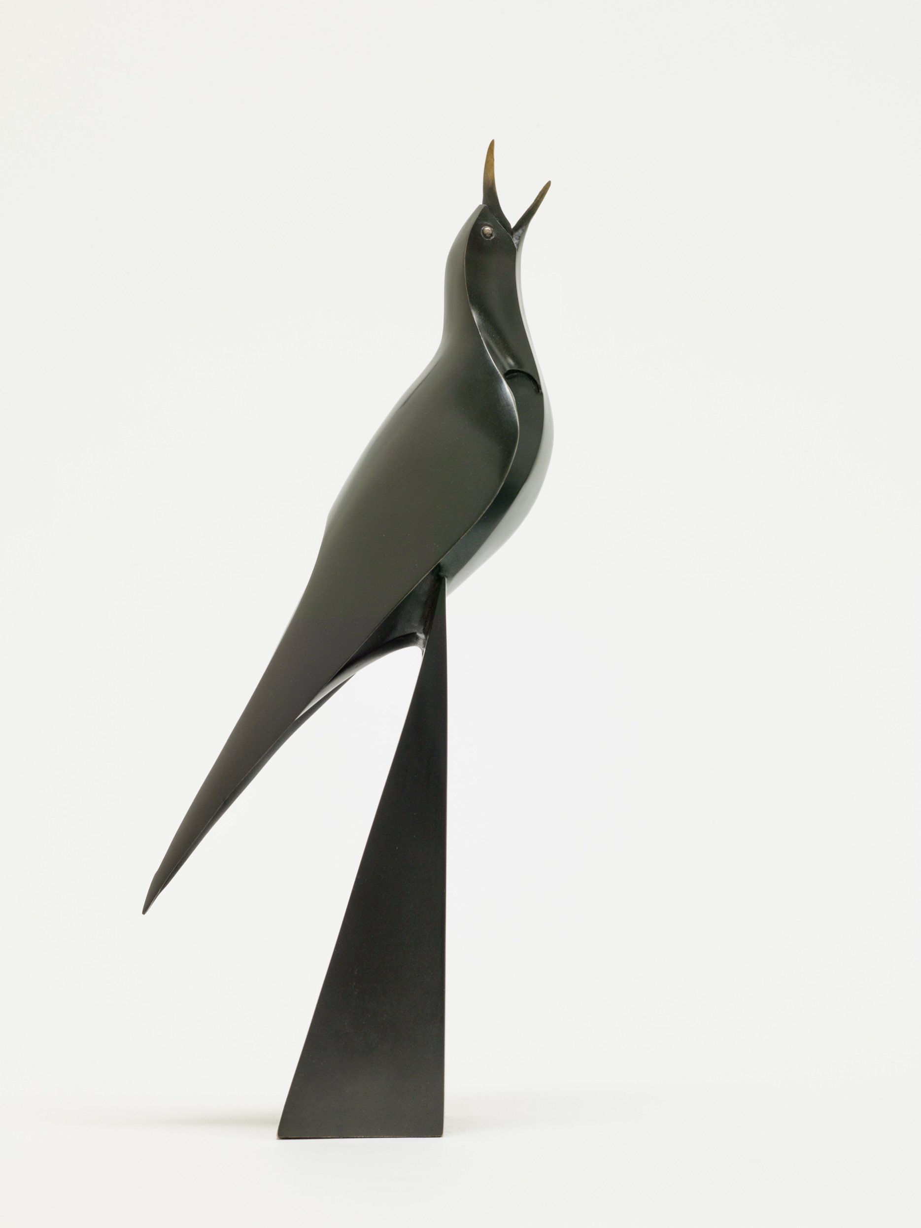 Blackbird singing bronze