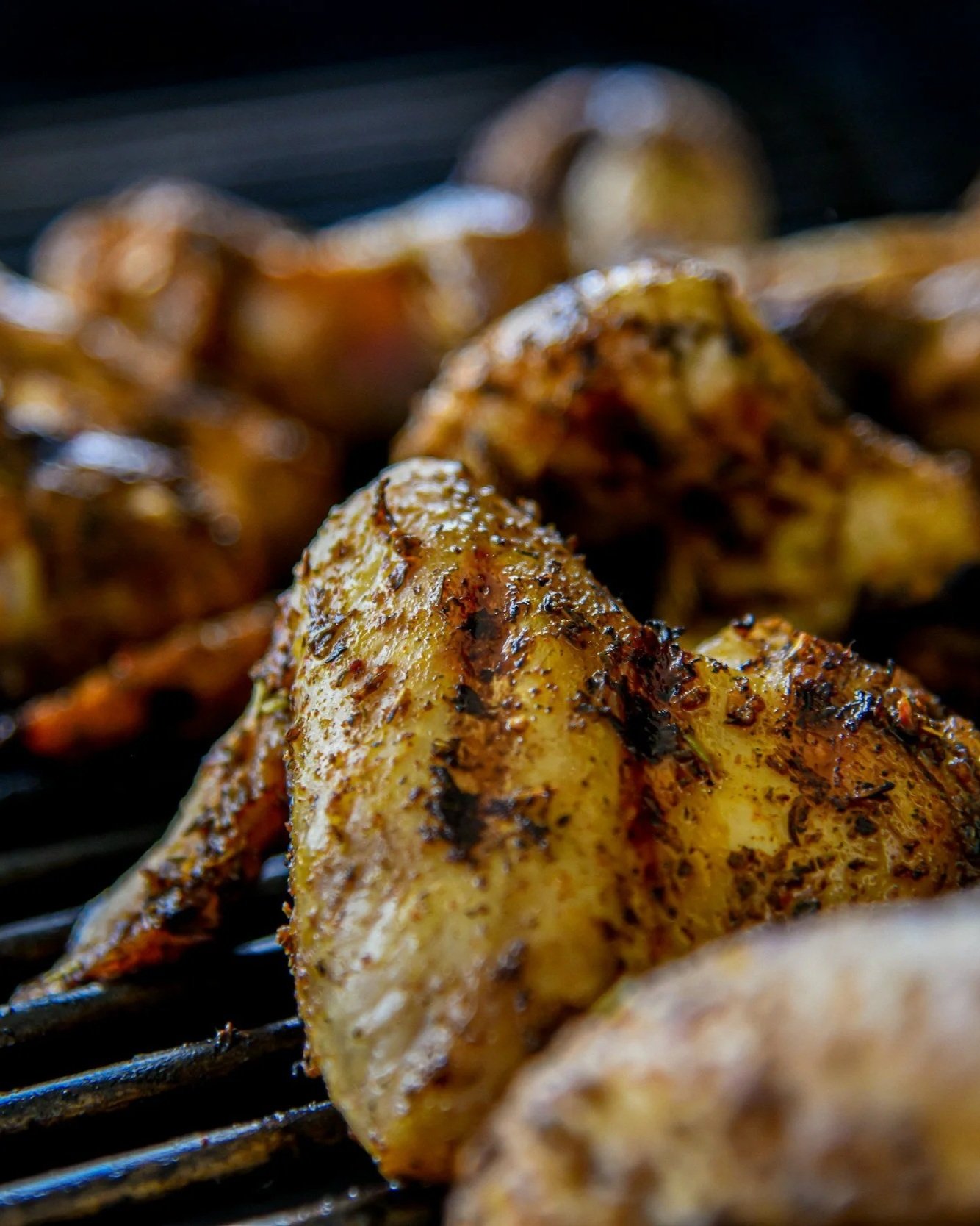 BBQ chicken wings and sake