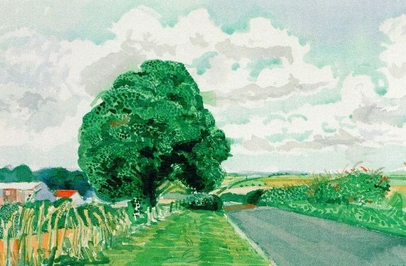 David Hockney - Road and Tree near Wetwang