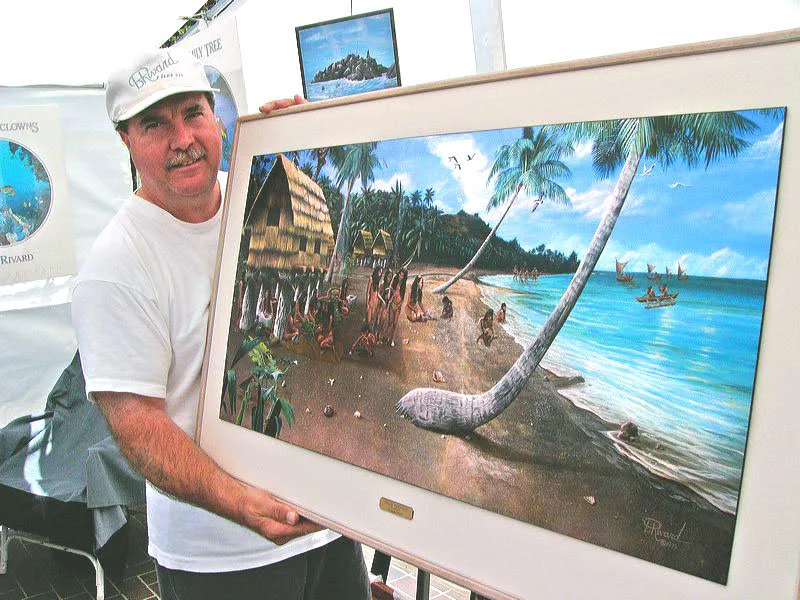 Blu Rivard with his artwork in The Wooden Gallery Process™