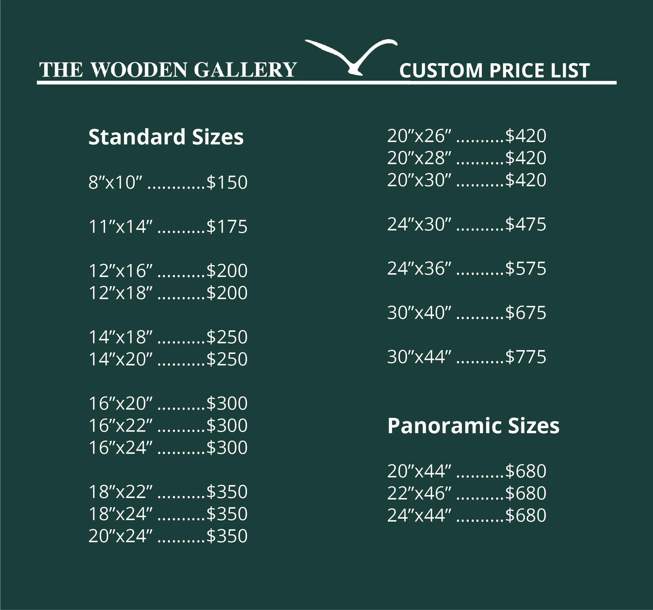 Place a Custom Order — The Wooden Gallery Traverse City Gallery