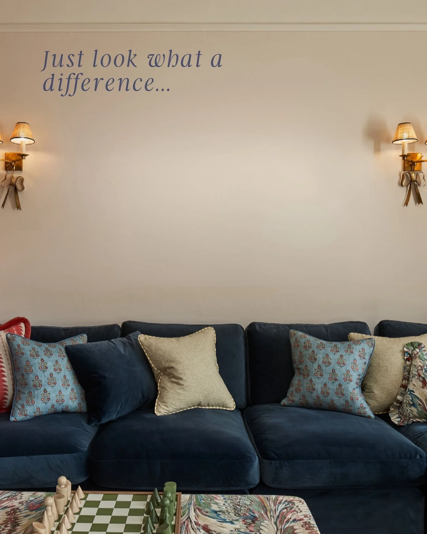 The photos speak for themselves here.

Art absolutely has the power to transform a space, yet adding it is one of the things our clients (and, truth be told, sometimes us too!) find scariest.

The result? The walls stay empty and the room never reall