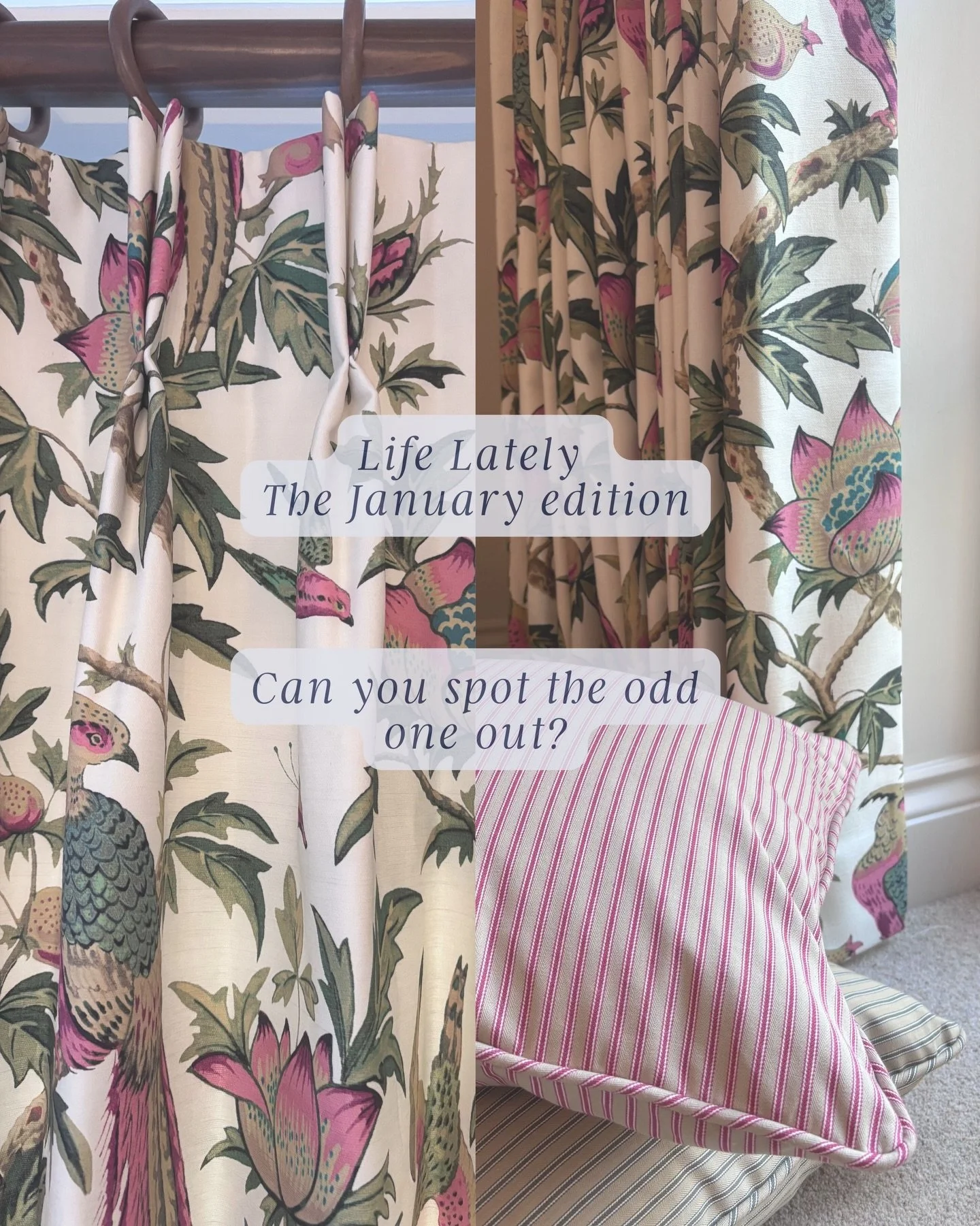 A little round-up of Life Lately

1-2. Plenty of florals in our designs at the minute including this Sanderson wallpaper for an existing Client&rsquo;s home office/spare room - we&rsquo;ve been tasked with pulling the threads together. Then onto thes