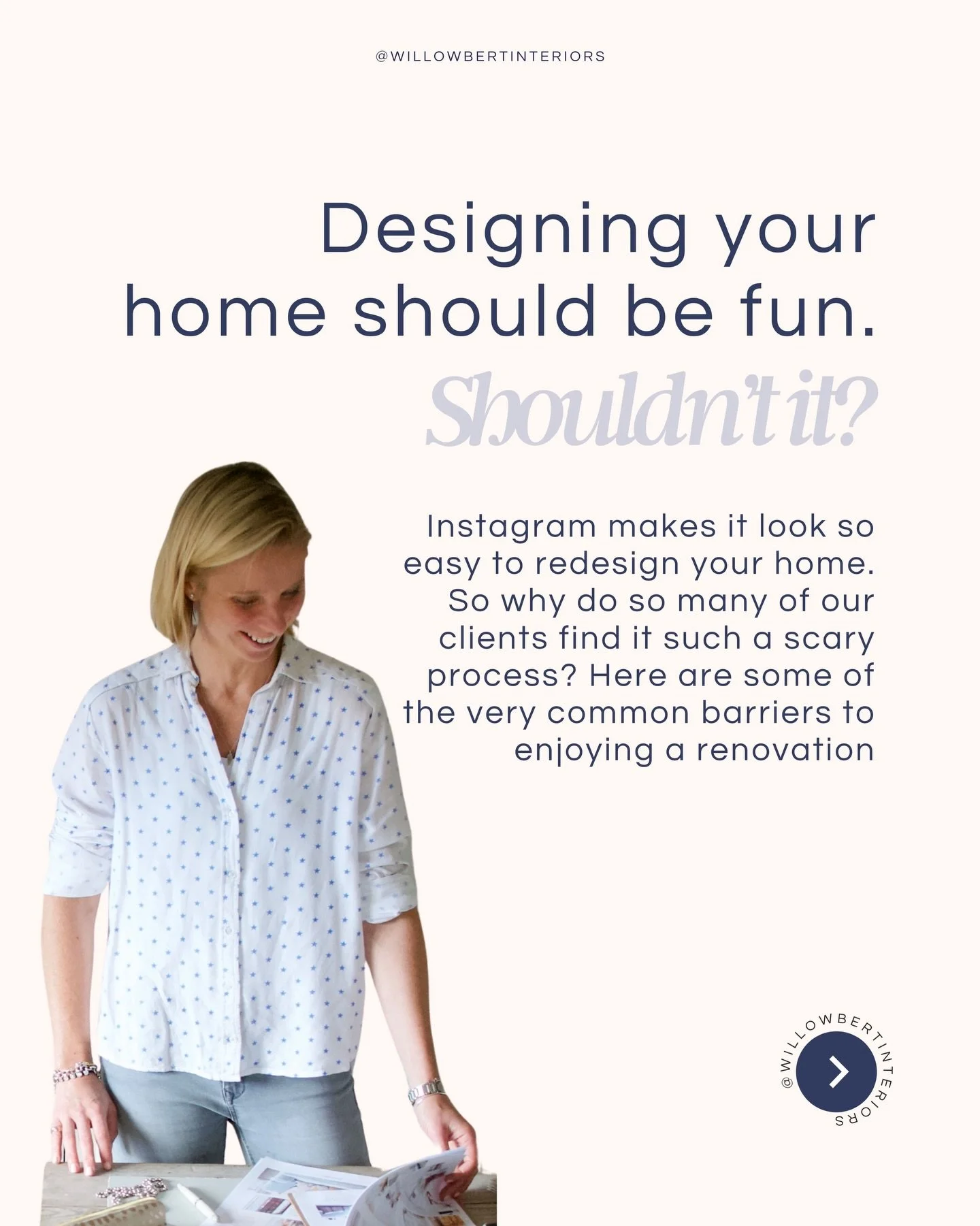 Theoretically, redesigning your home should be fun. Shouldn&rsquo;t it? So many clients we work with find the idea of renovating scary or overwhelming. Swipe to hear the most common things they say to us and how we overcome them to help them feel mor
