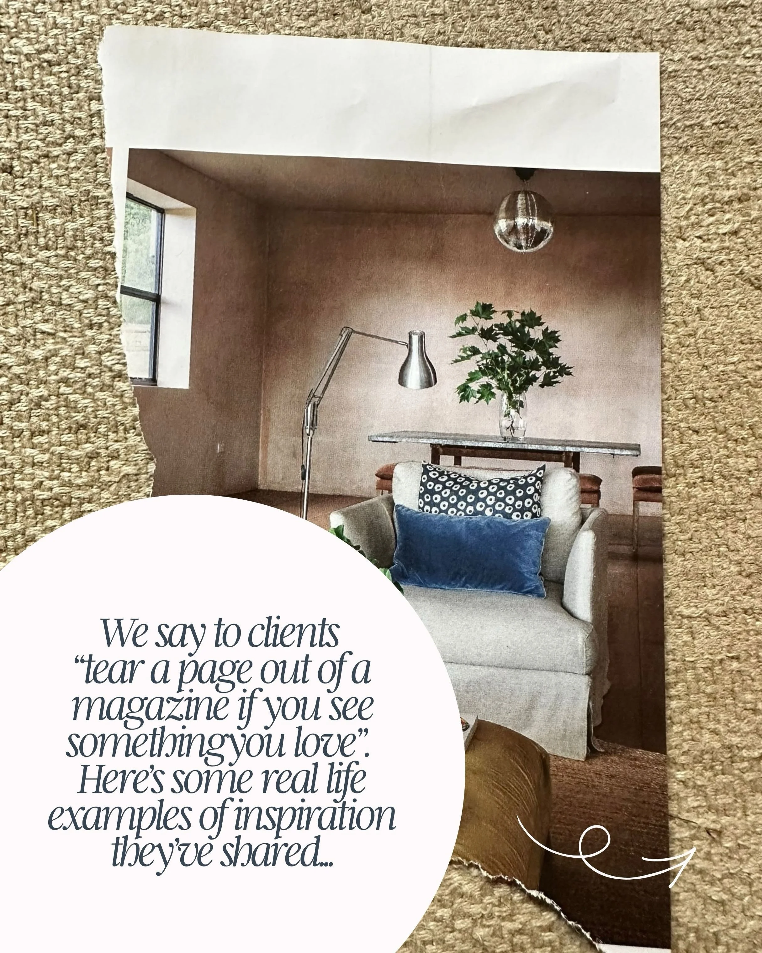 Sometimes we say to clients &ldquo;tear a page out of a magazine if you see something you love&rdquo;&hellip; And they do!

Here&rsquo;s some other real-life examples of inspiration clients have brought to us when we&rsquo;re working on a new room fo