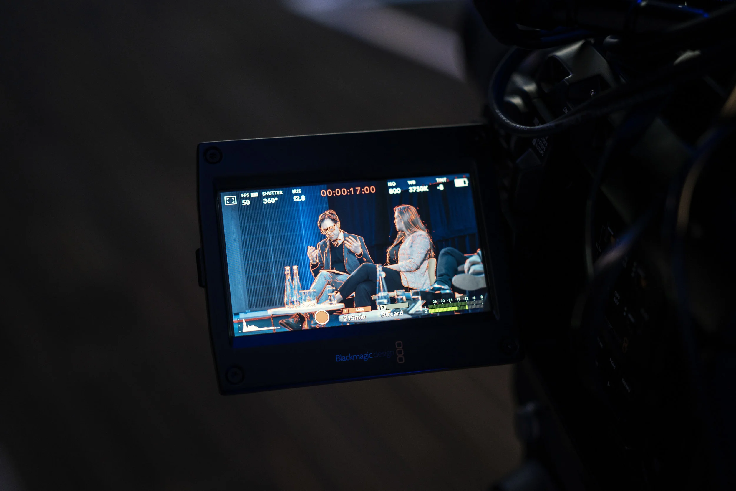 People usually ask why everything looks red on the camera - the red actually outlines anything that is in focus - really handy in a situation like this!