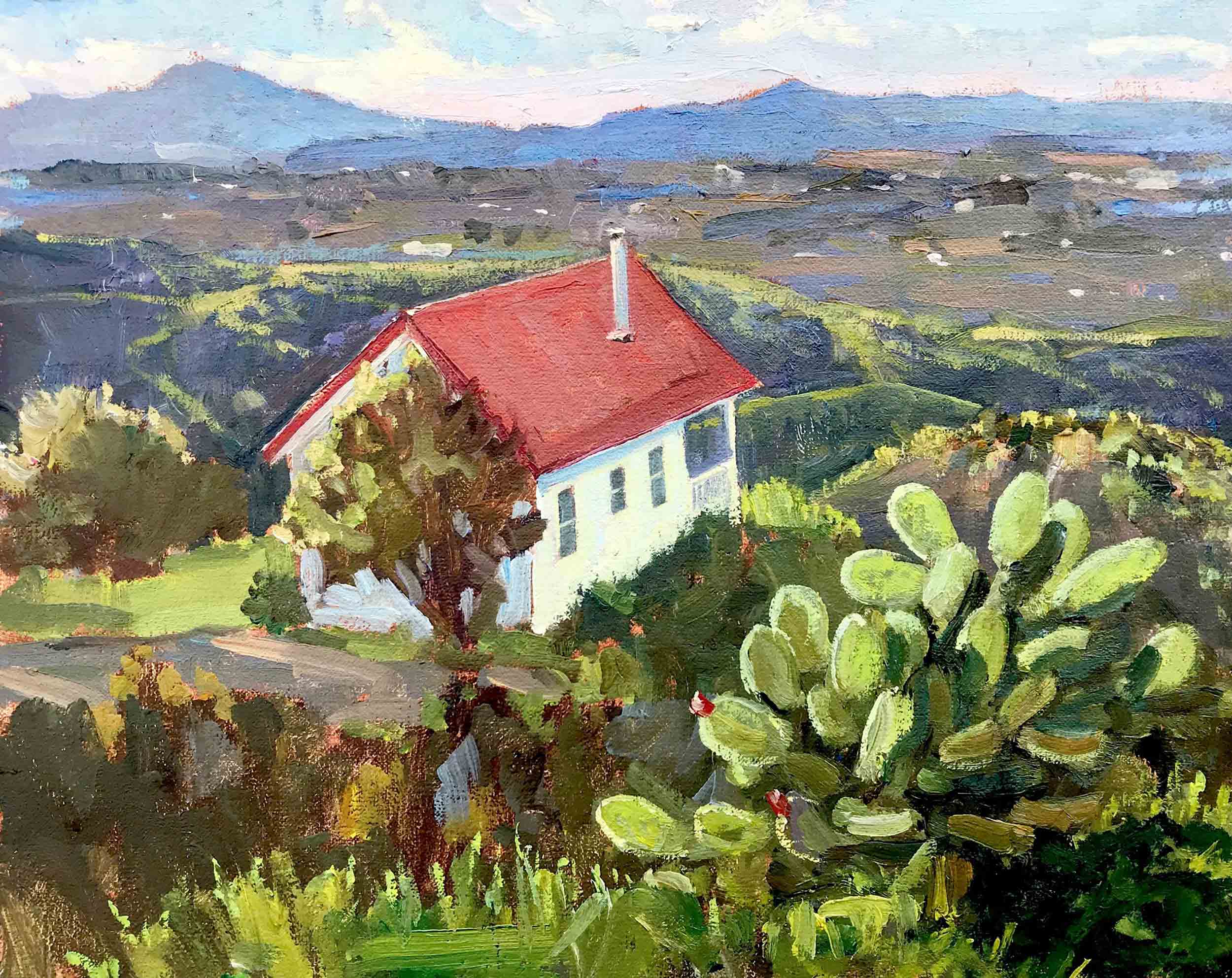 View from Horton Cottage, 8x10 en plein air oil painting by Brad Betts