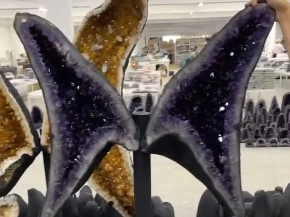 #18. Amethyst "Butterfly" Pair on Stands