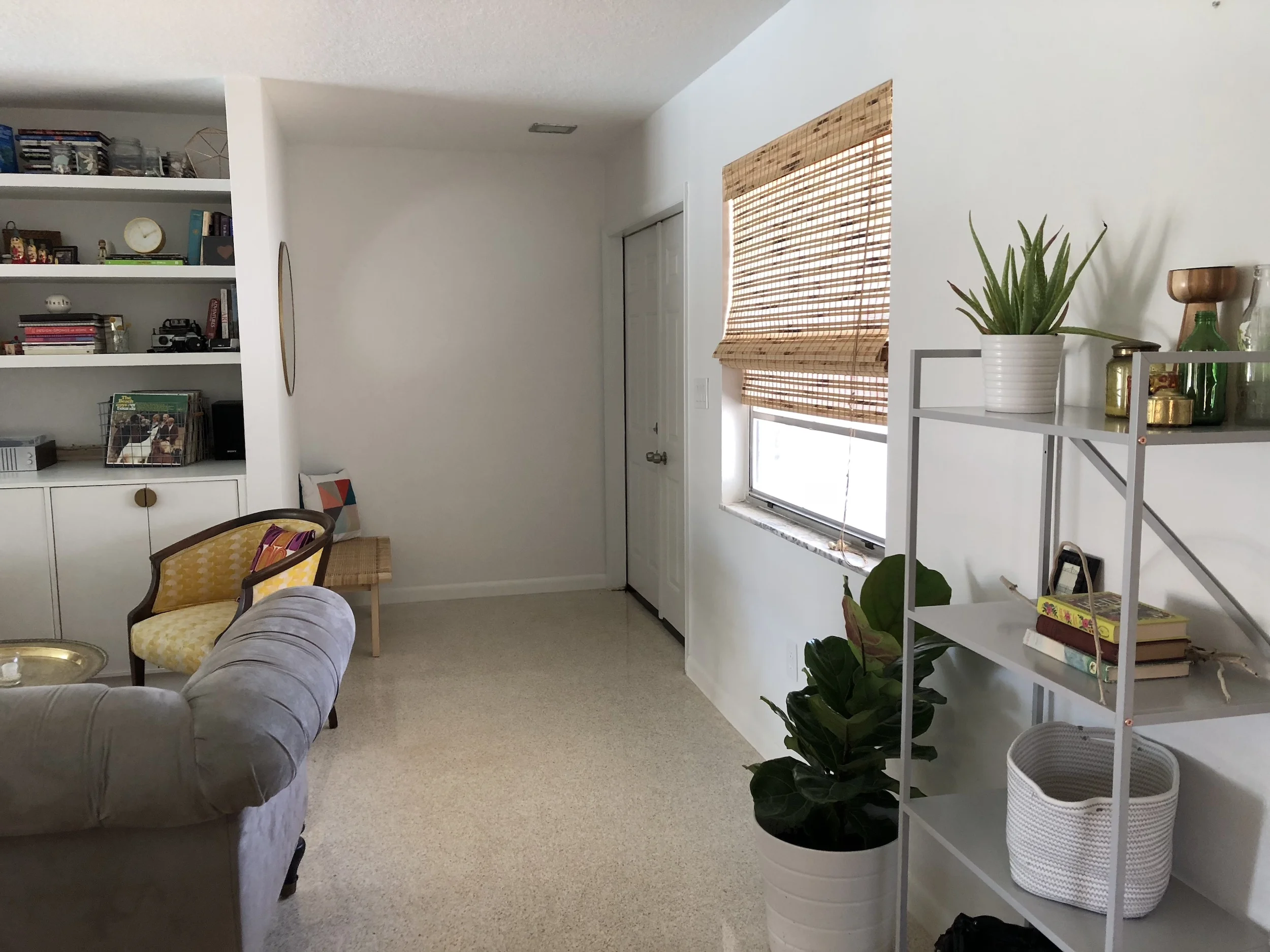  After // looking toward entry you can see where built -in’s were added and a little more room upon entering the house with the removal of the closet. 