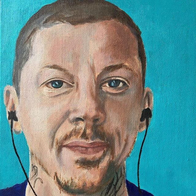My portrait of Prof. Green (oil on canvas board. Looking forward to the last live painting on Sunday on portrait artist of the week. 
It has been such a lovely event to look forward to every week.  #professorgreen #portraitartistoftheyear #portraitar