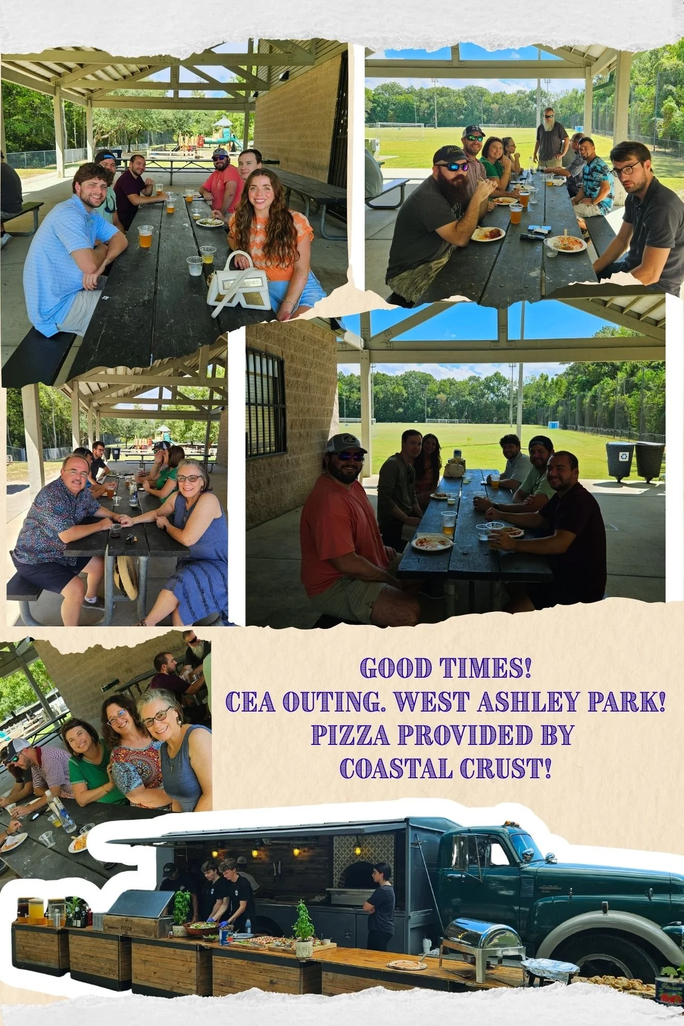 CEA team outing at West Ashley Park collage