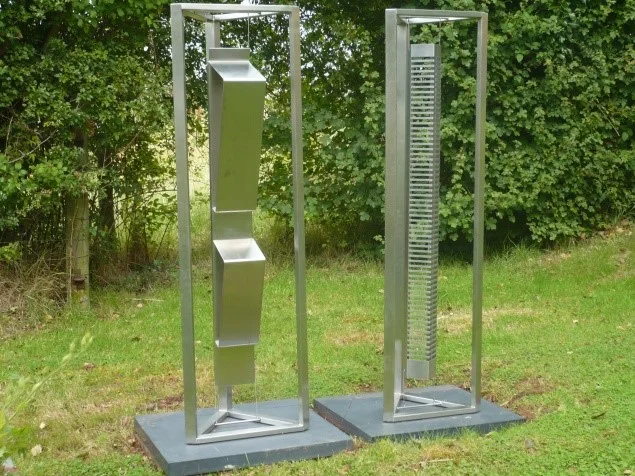 Derek Shiel 1939-2014 Sound Sculptures 2008, Stainless steel on slate bases, Unique