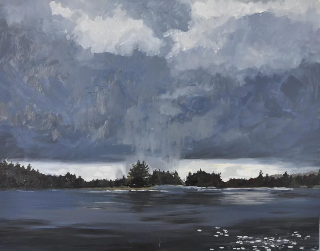 Beddington Lake - Summer Thunderstorm - 14" x 11" (oil on panel) $325