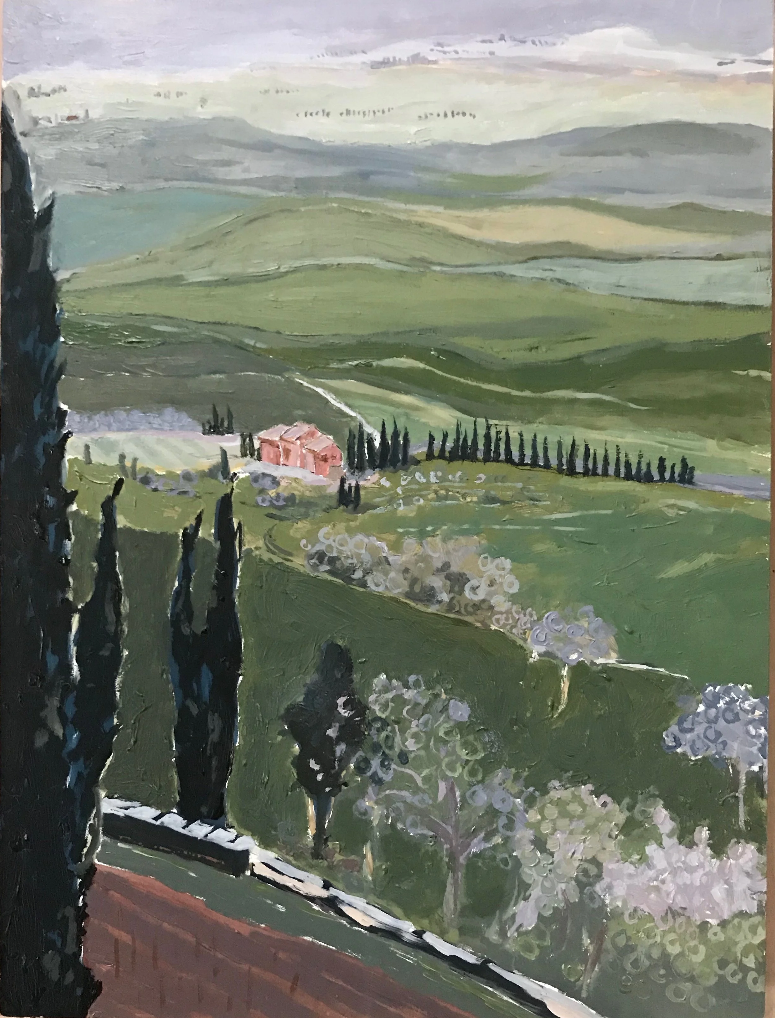 Pienza, Tuscany - 12" x 9" (oil on panel) $225