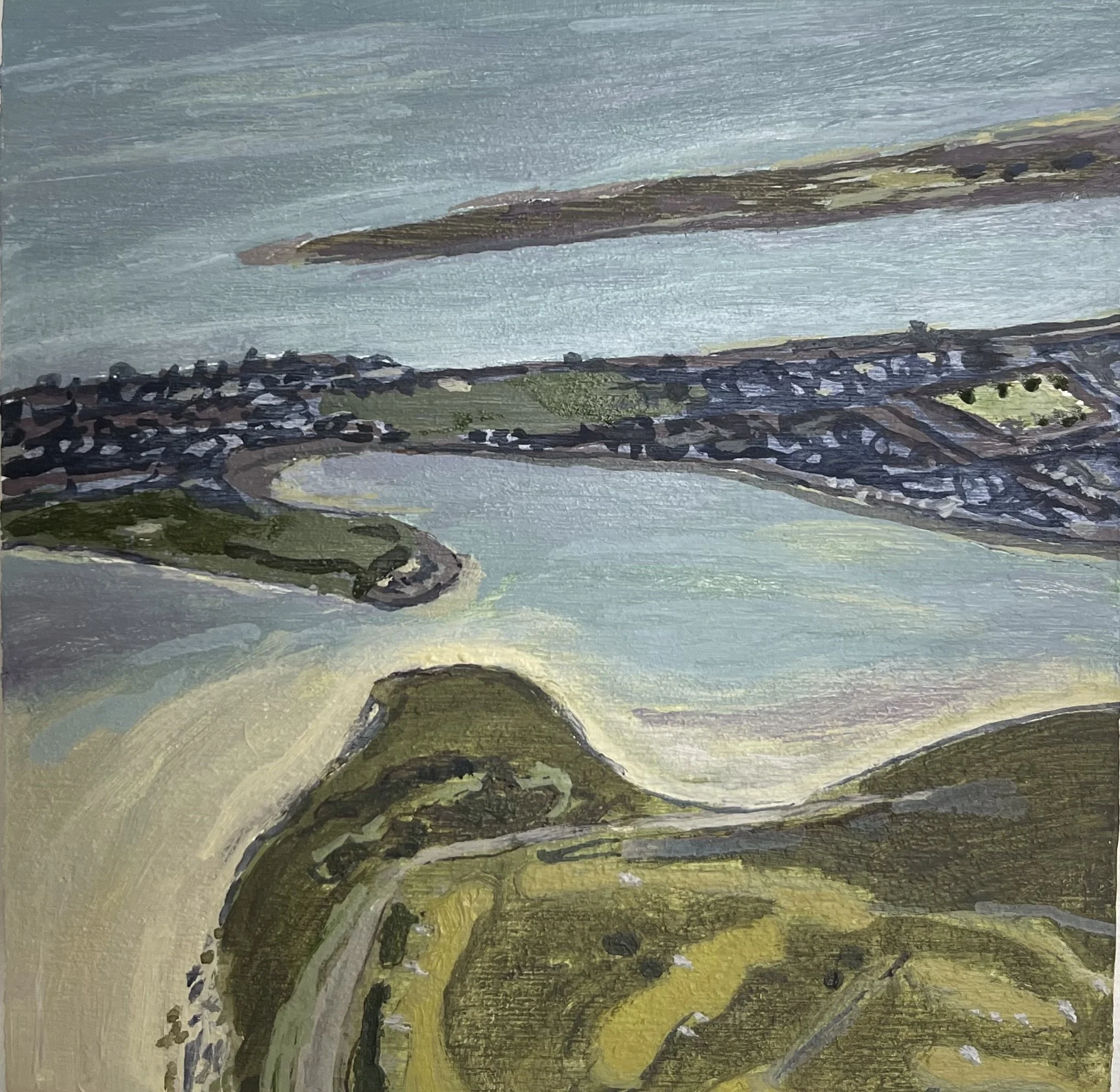 Somewhere Over the East Coast of Ireland - 4" x 4" - (oil on panel) - $175