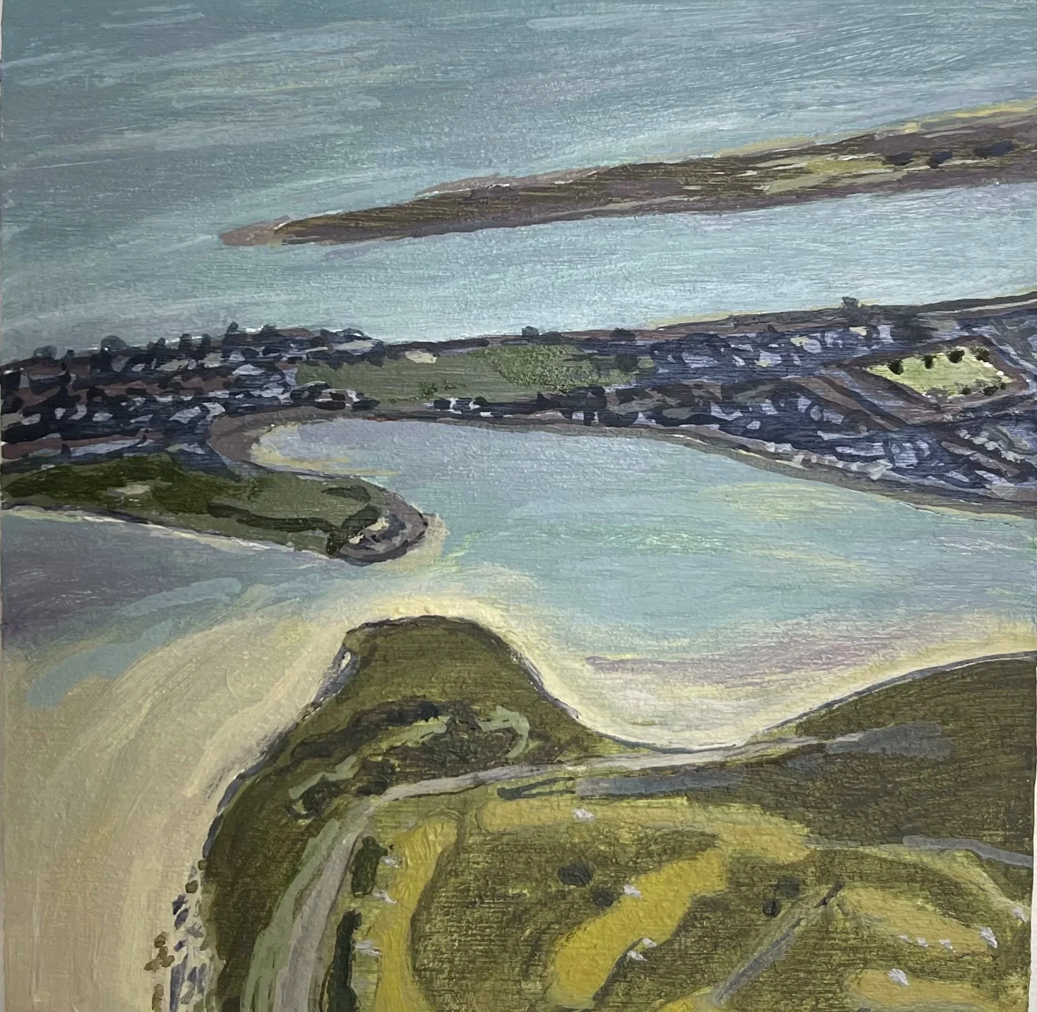 Somewhere Over the East Coast of Ireland - 4" x 4" - (oil on panel) - $150