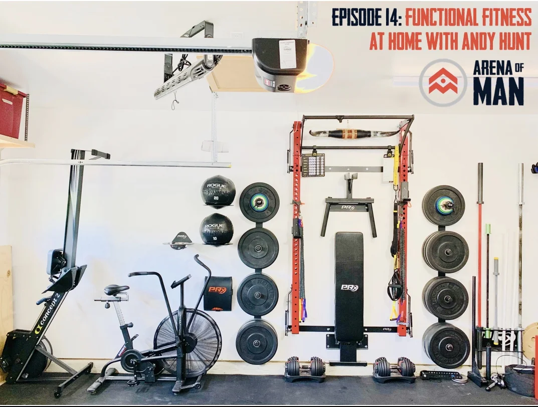 Andy has created an incredible “garage gym” that allows him to pursue functional fitness while managing his time efficiently.