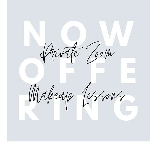 Now offering private Zoom makeup lessons! For any and all occasions, including bridal (we&rsquo;ll come up with your look, and then we&rsquo;ll go step by step so you can recreate it on your special day)! Send me a DM and schedule your session today!