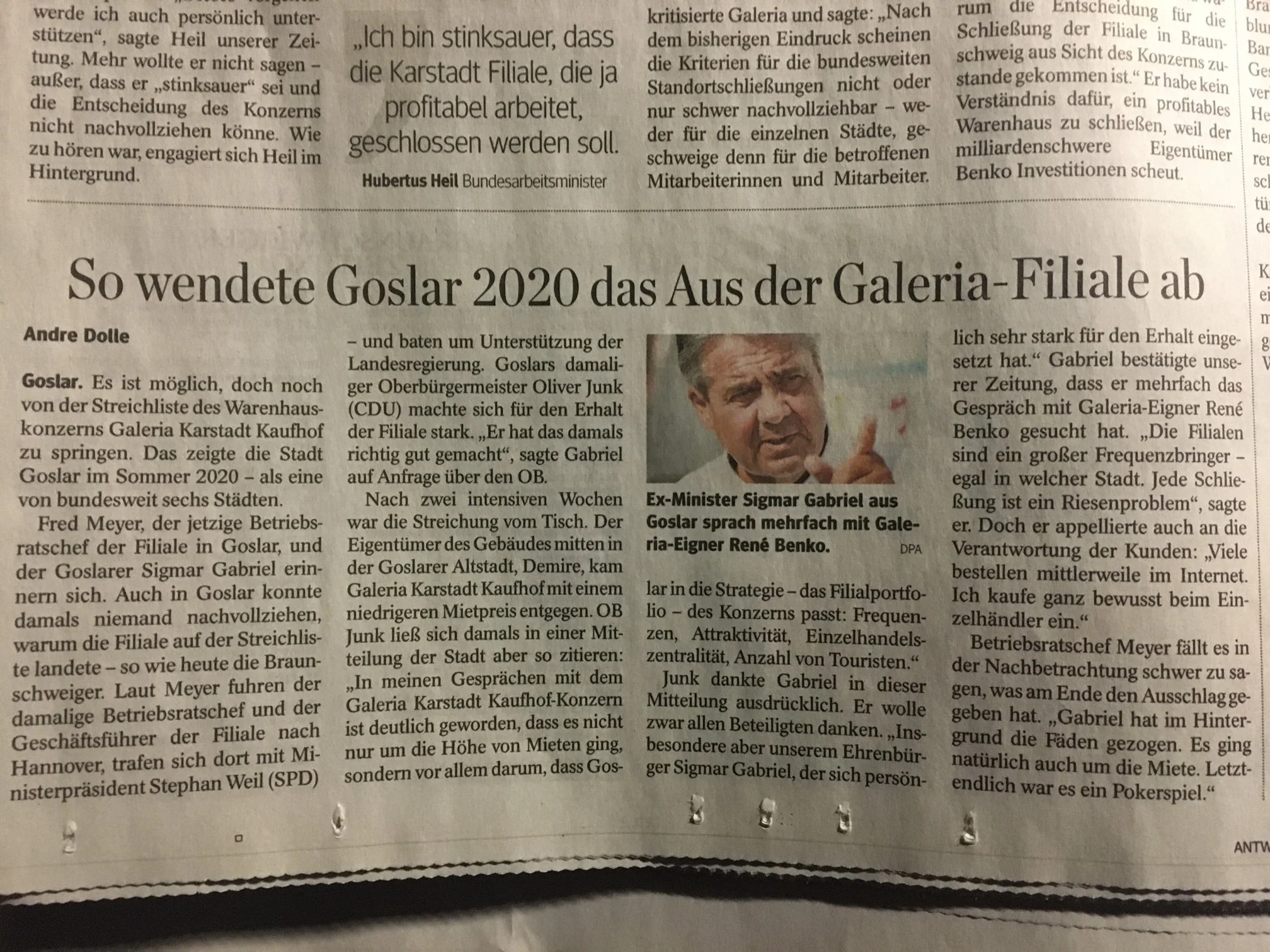Karstadt-Rettung in Goslar 2020