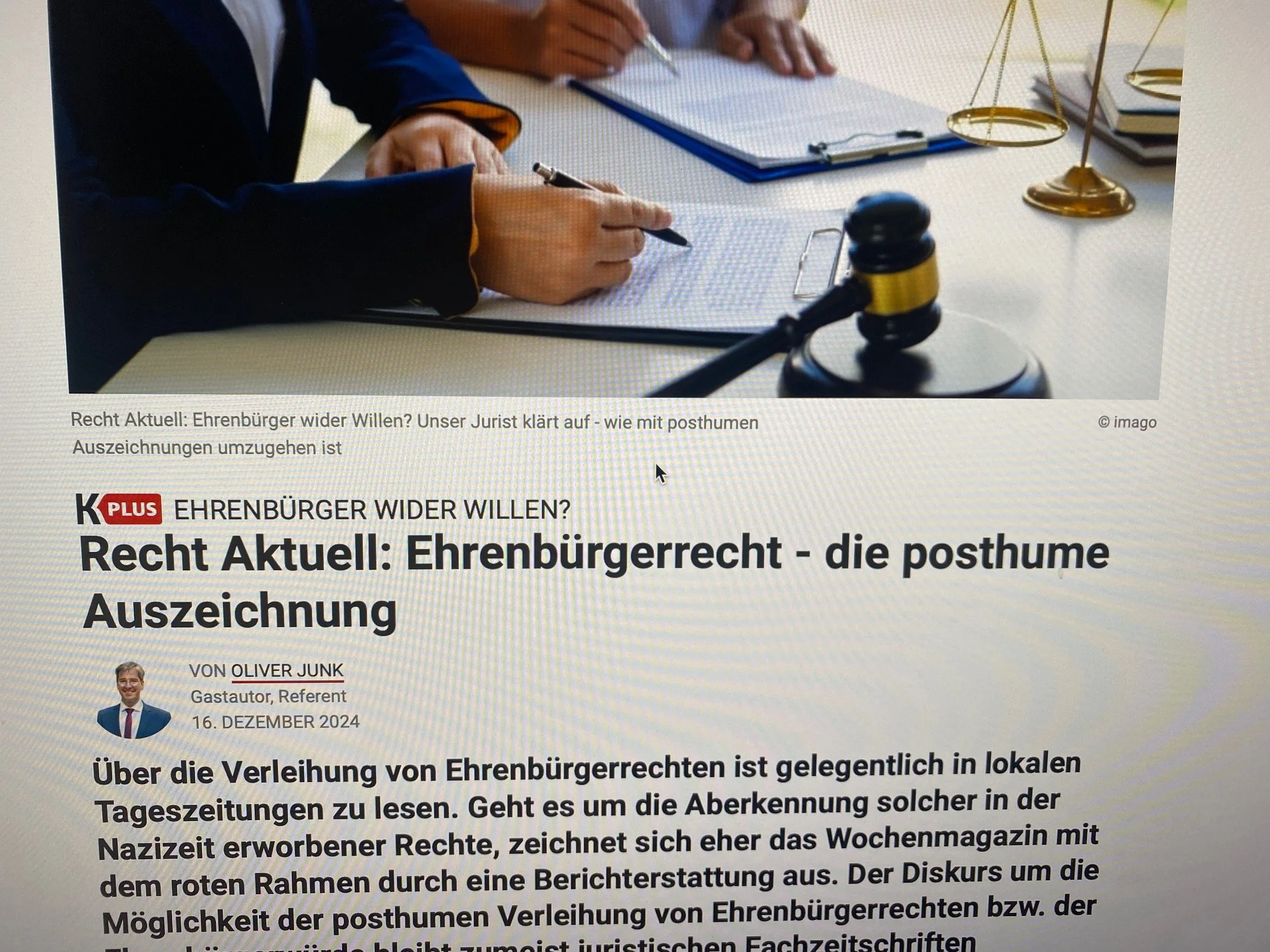 "Ehrenbürger wider Willen?"