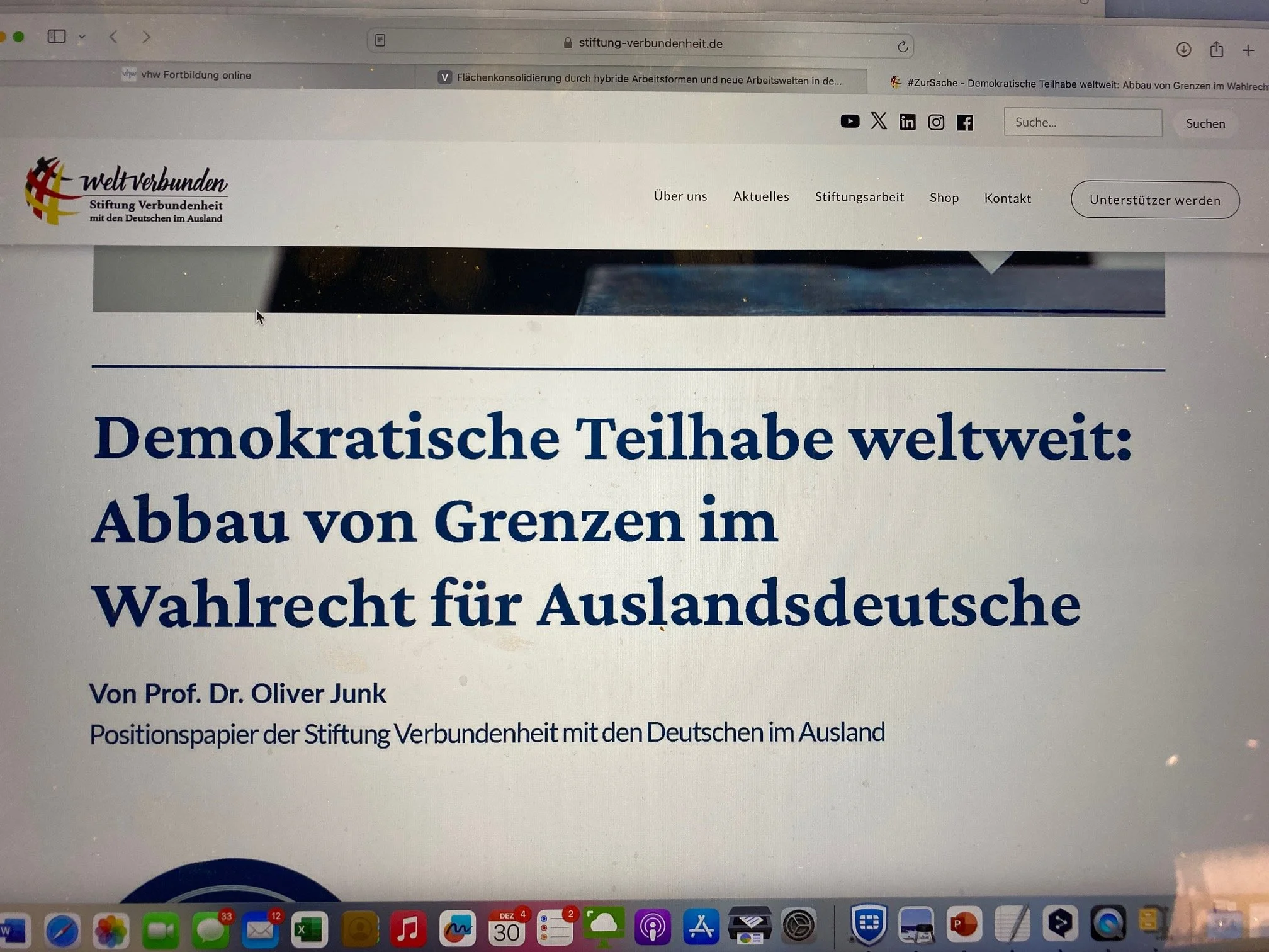 Das Wahlrecht für Auslandsdeutsche - ein nur theoretisches Recht 