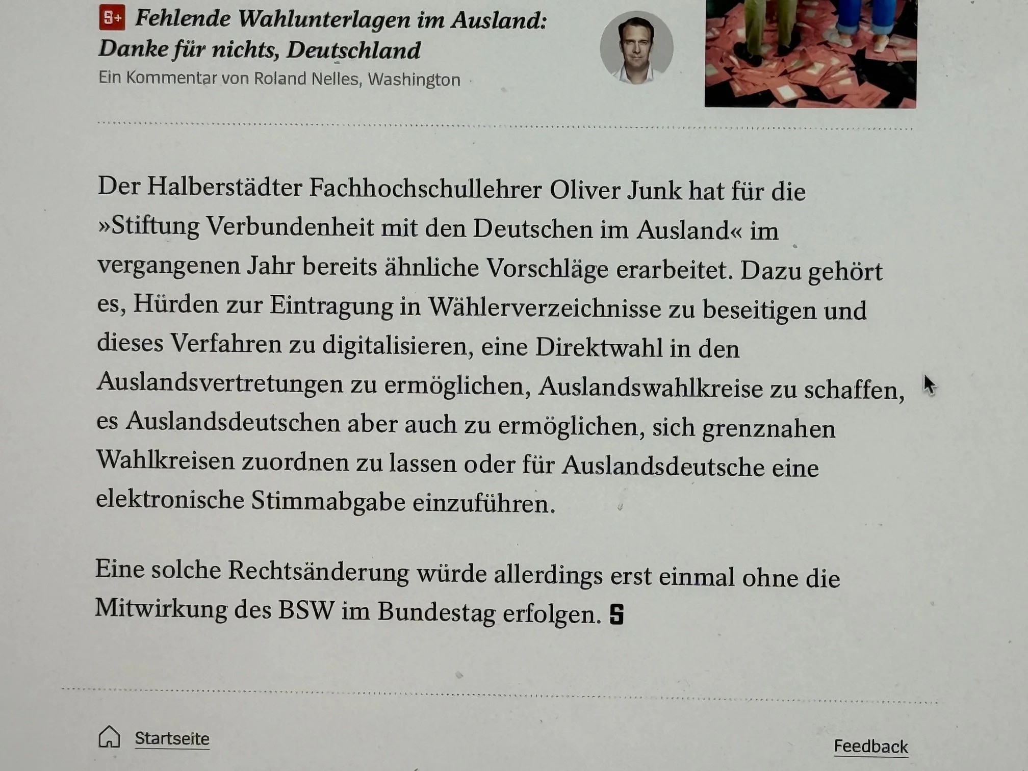Berichterstattung zu den Wahlrechtshürden für Auslandsdeutsche 