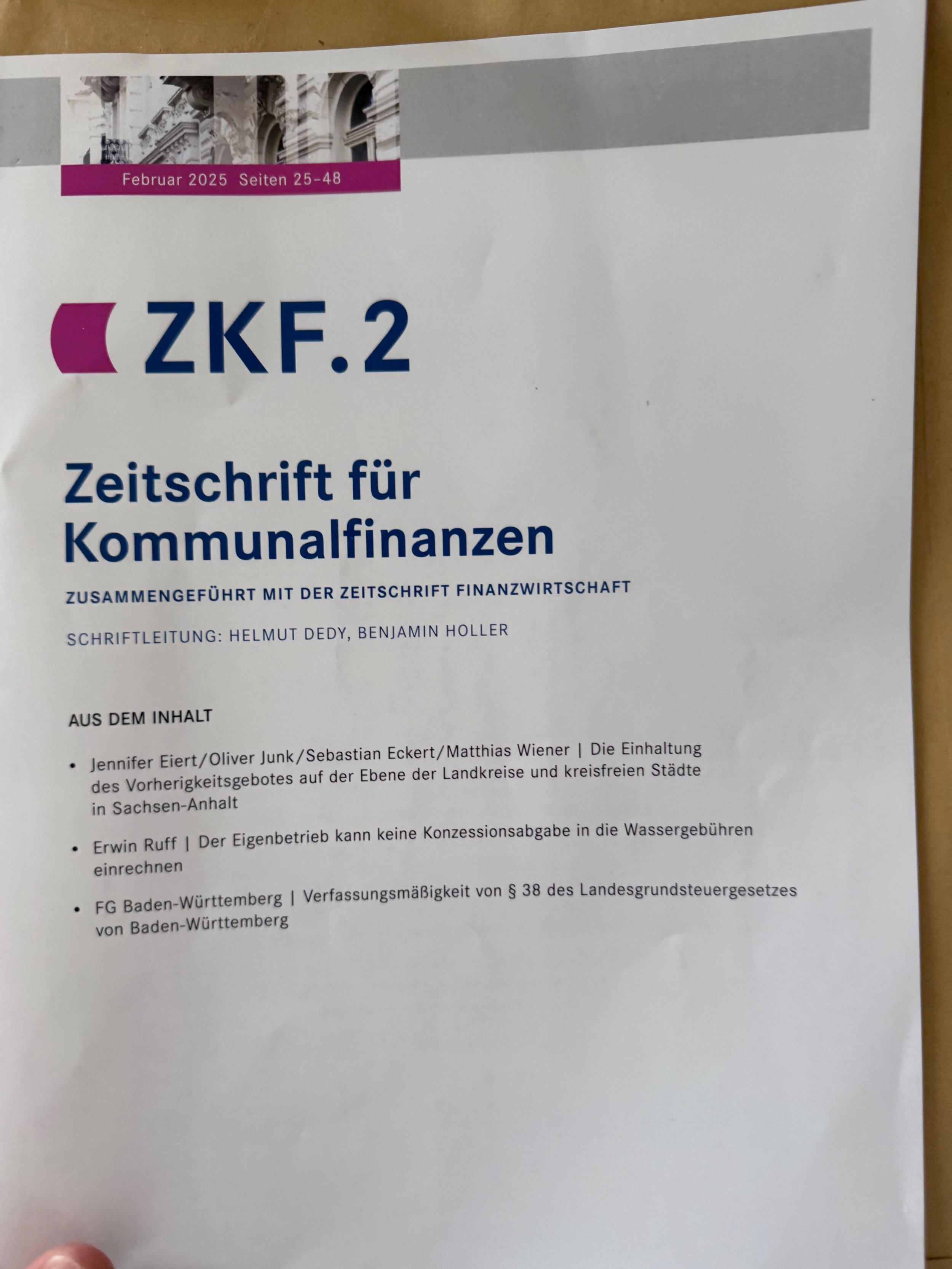 "Die Einhaltung des Vorherigkeitsgebotes"
