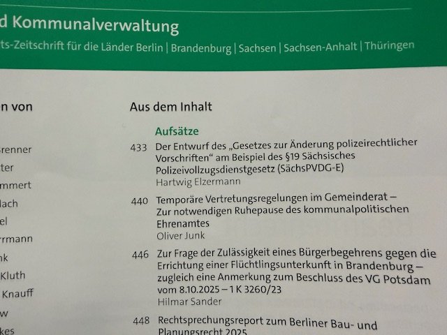 "Ruhepause für das kommunalpolitische Mandat"