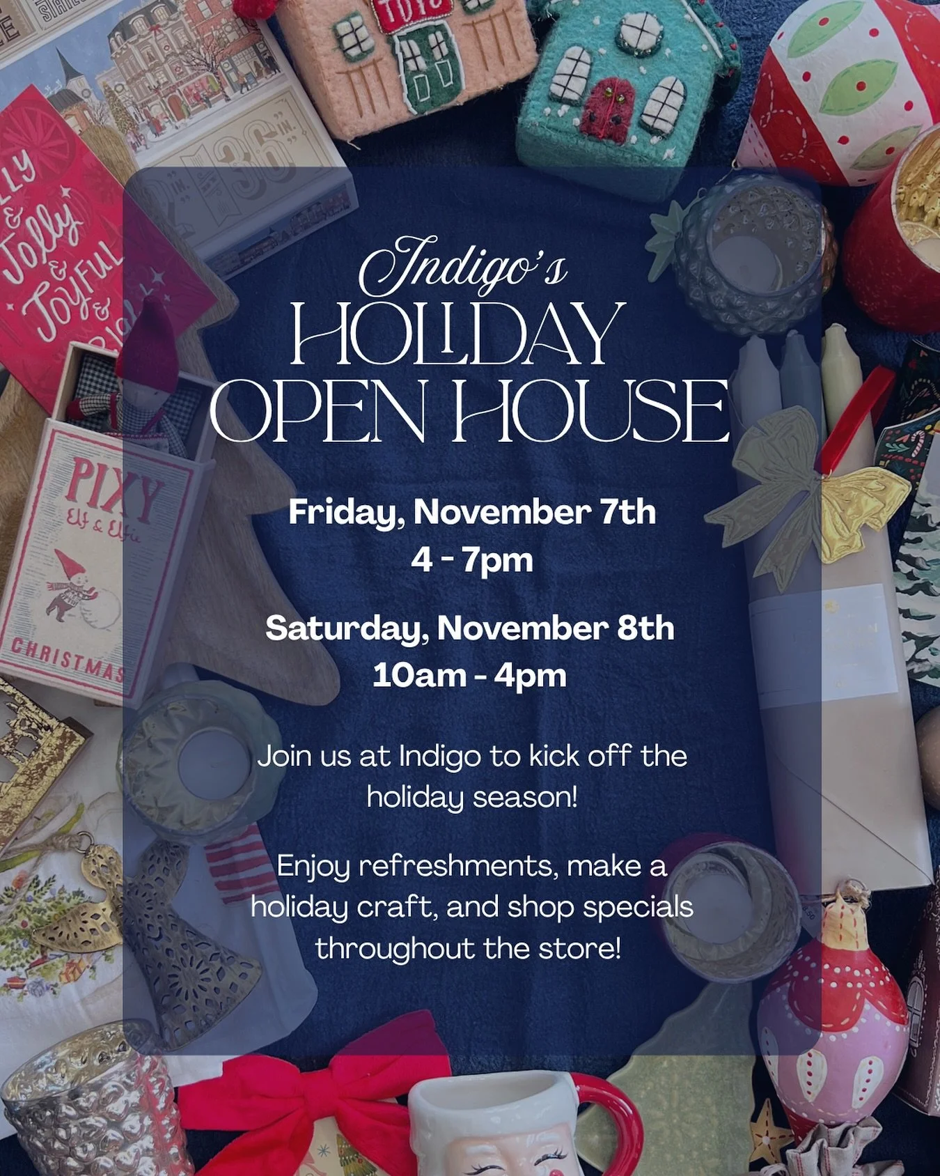 Mark your calendars, it&rsquo;s coming!

#indigocustomframing #holidayopenhouse #markyourcalendars #andersonsc #downtownandersonsc